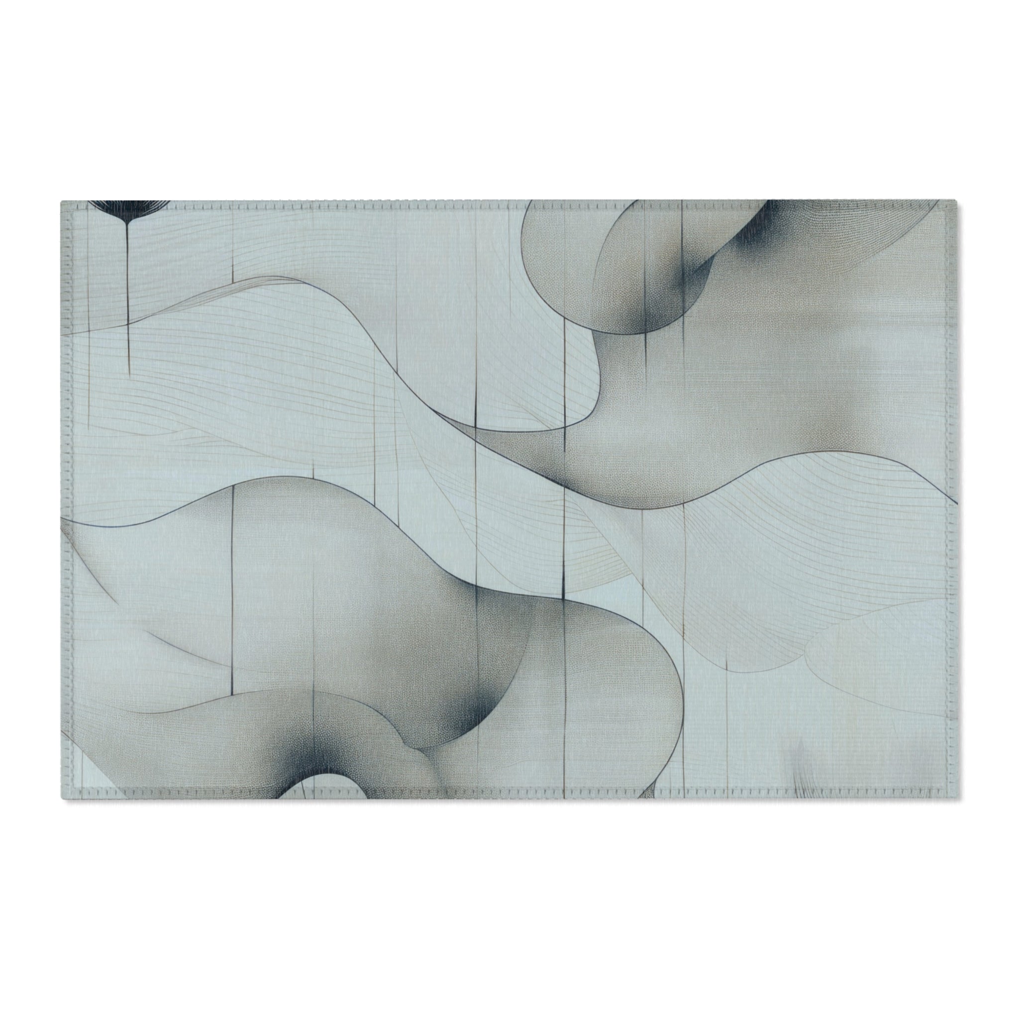 Modern Area Rug | Abstract Pale Blue, Grey Black Geometric