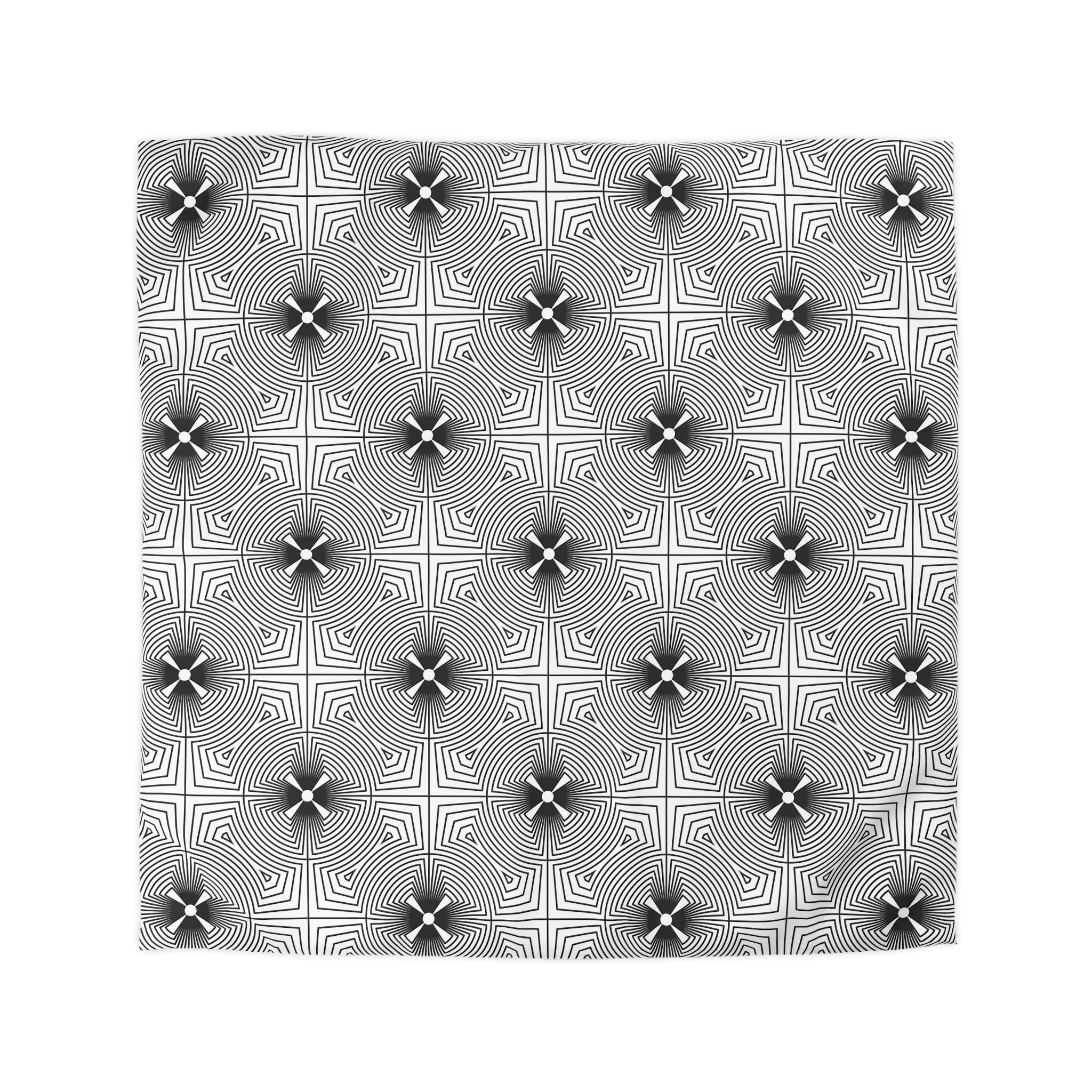Art Deco Cotton Duvet, Pillow Cover | Black White Bedroom Decor