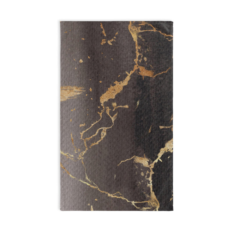 Abstract Kitchen, Bath Hand Towel | Taupe Brown, Black Gold