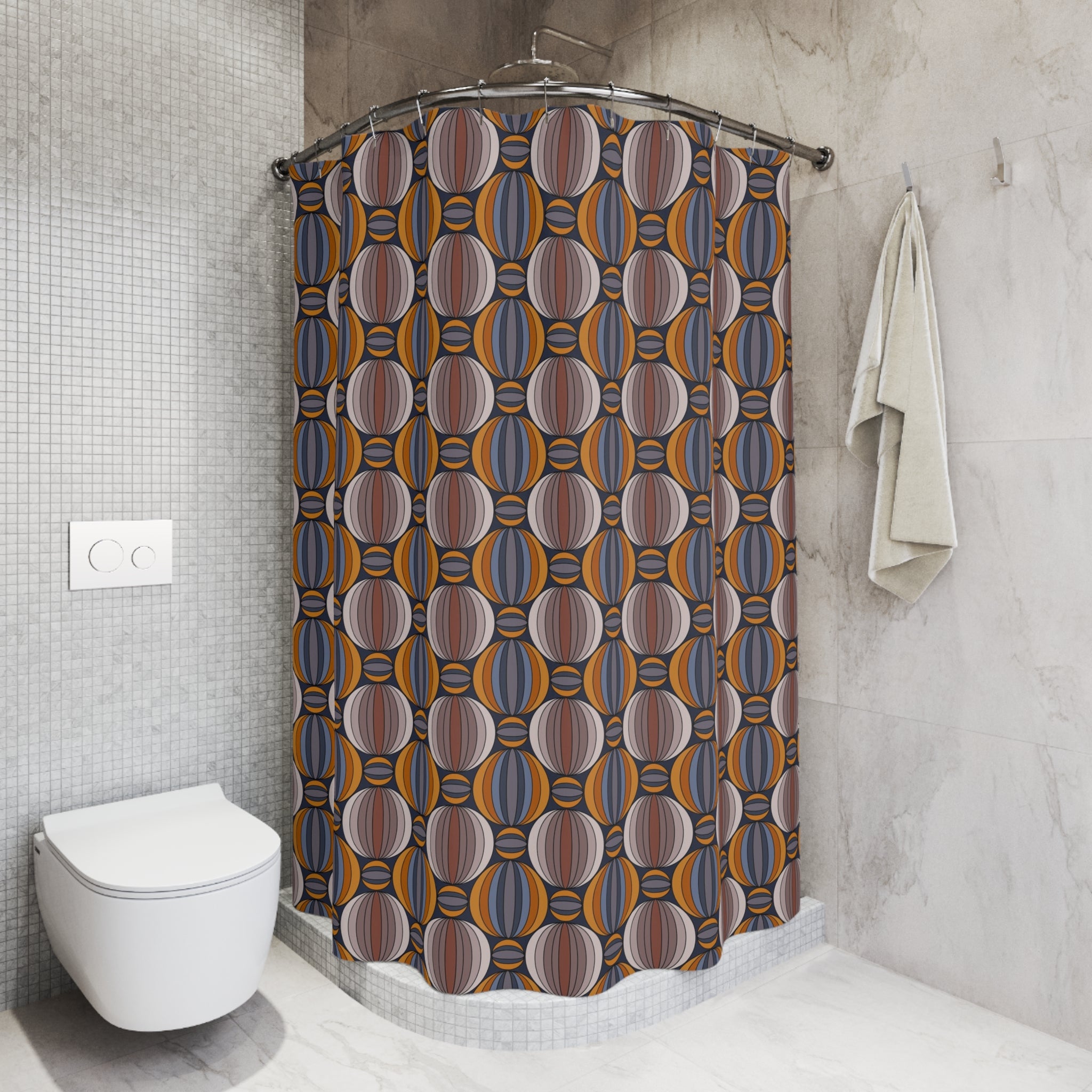 Geometric Shower Curtain | Modern Abstract Colorful