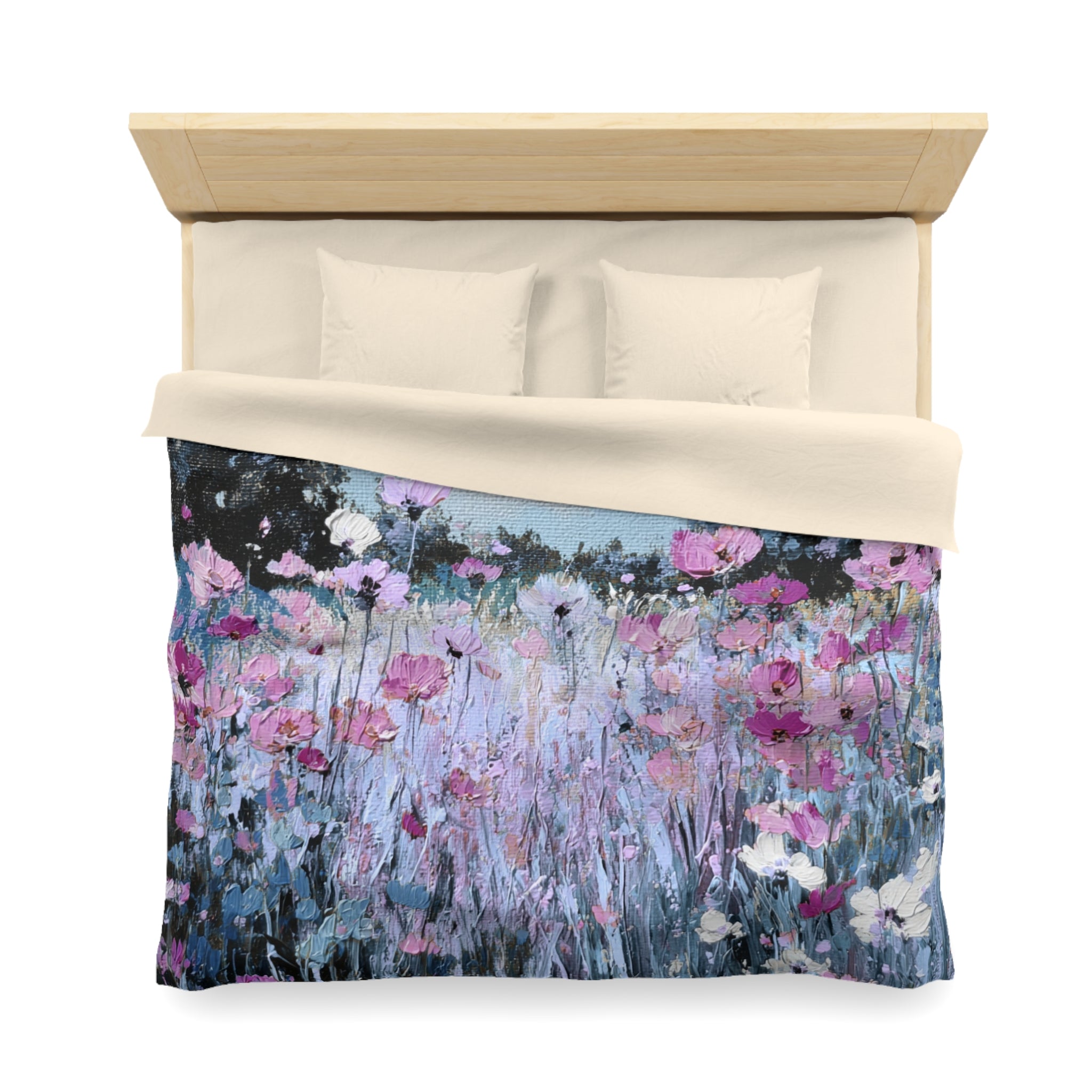 Floral Duvet, Pillow Cover | Blue Purple Bedroom Decor