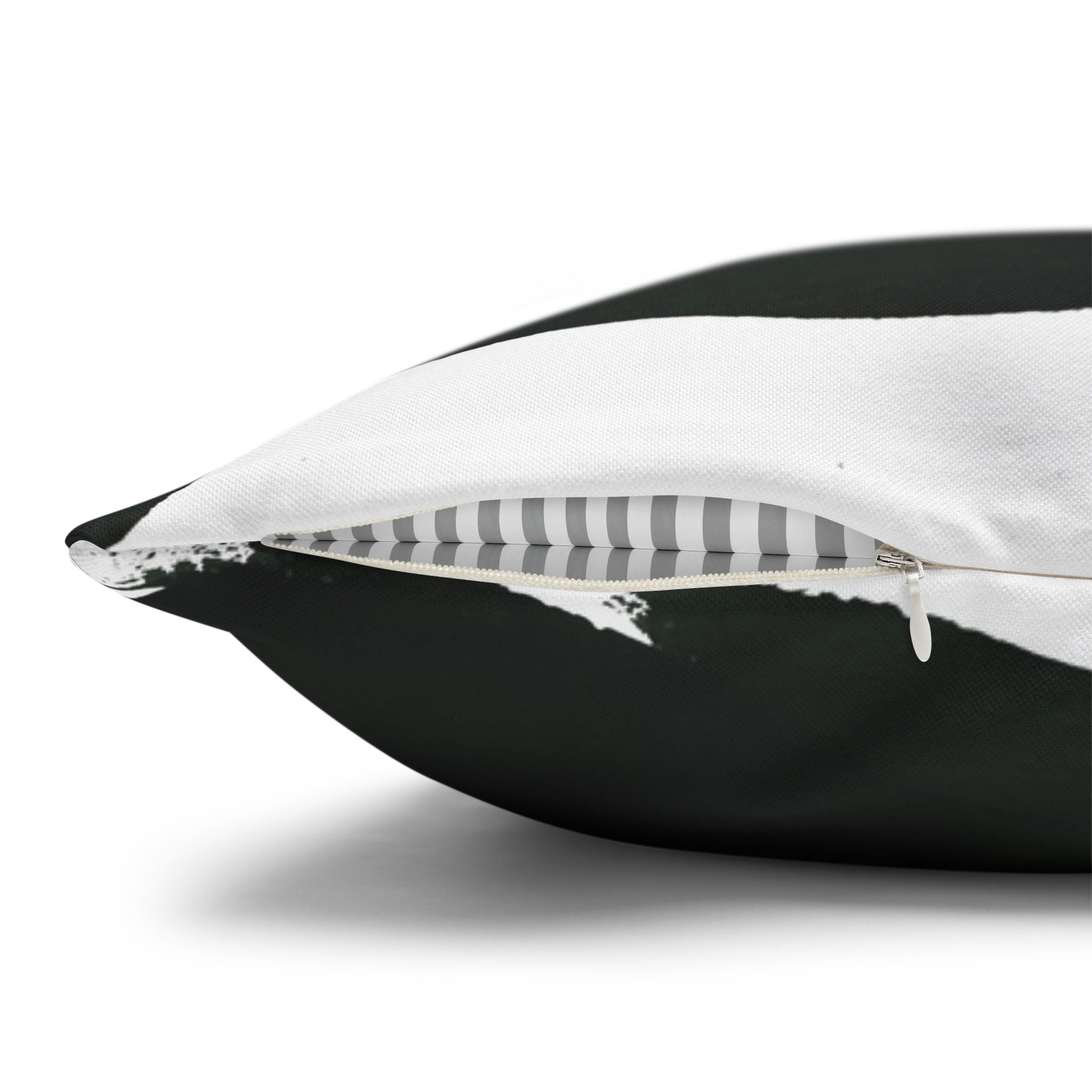 Boho Throw Pillow Cover; Dark Green, Black Couch Cushion