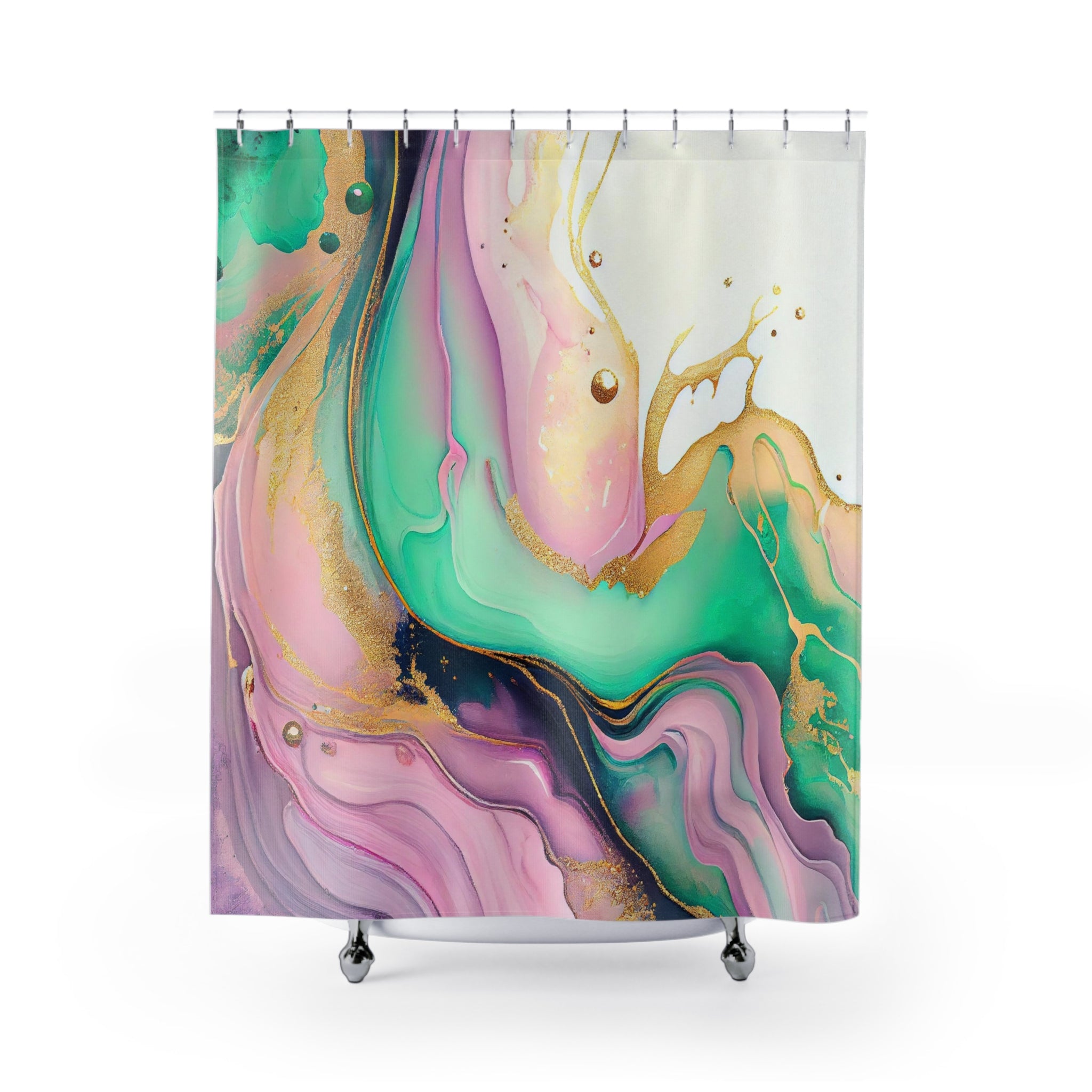 modern boho fabric shower curtain