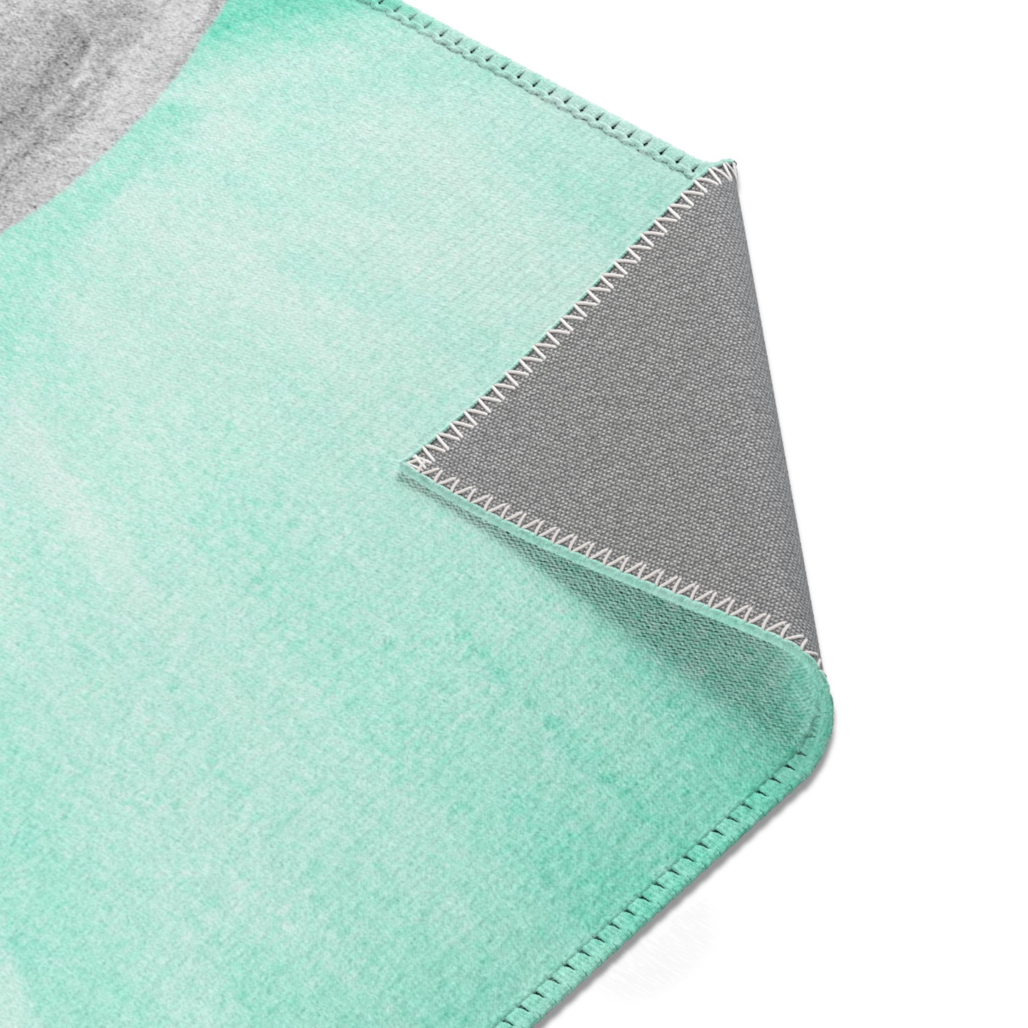 Abstract Area Rug | Green Grey Watercolor Artsy Rug