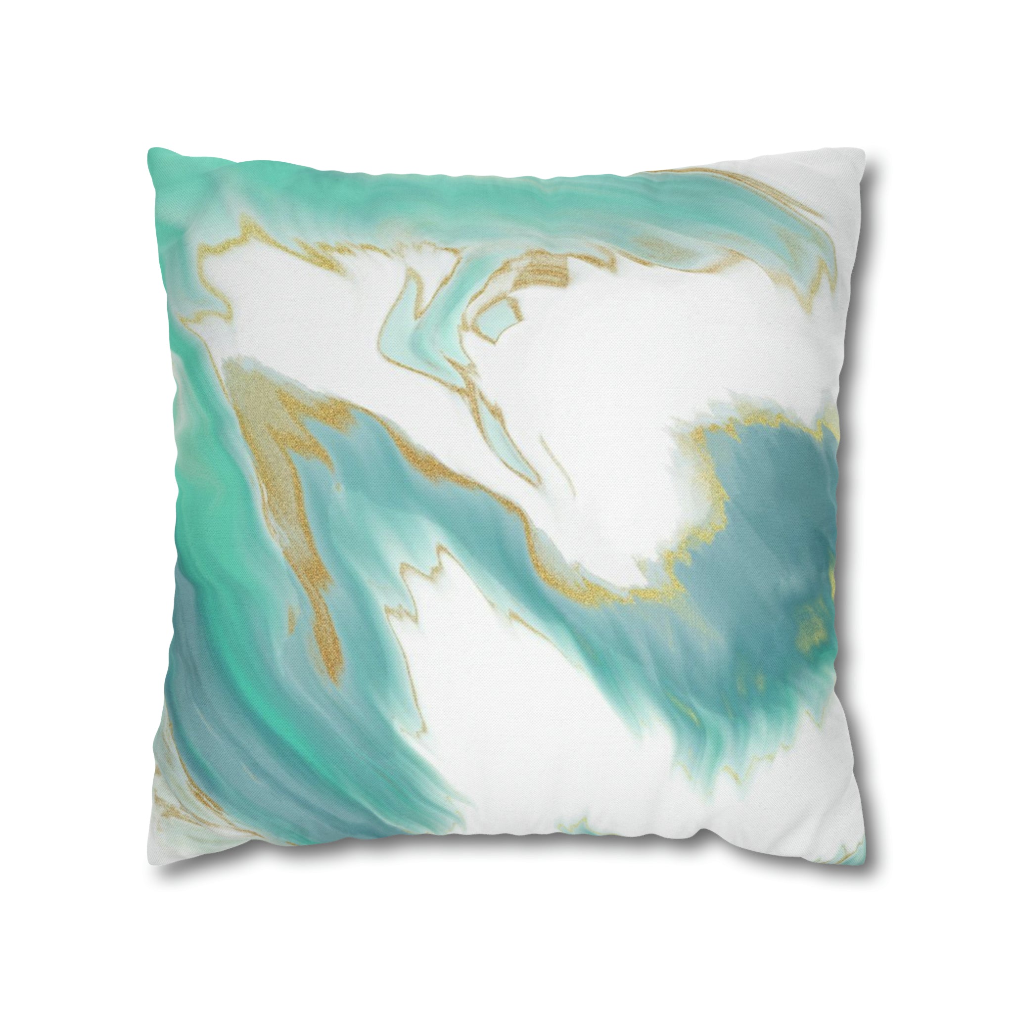 Abstract Pillow Cover | Sage Green Blue, White Beige