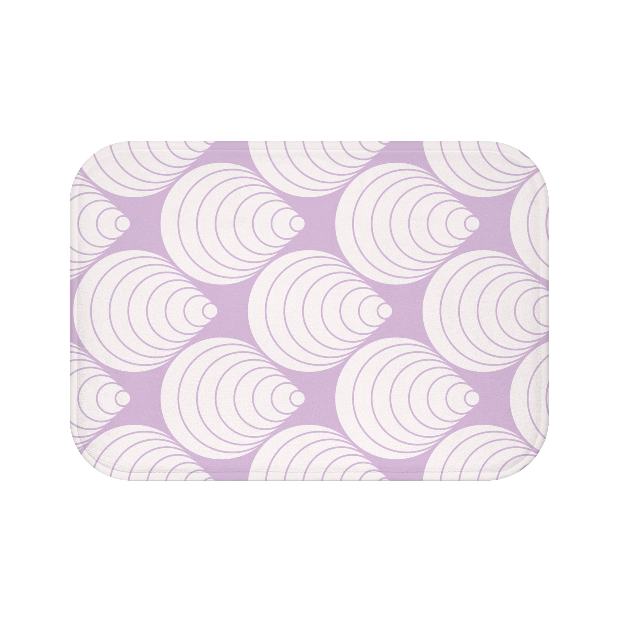 Art Deco Bath Mat, Kitchen Mat | Lavender, White Geometric