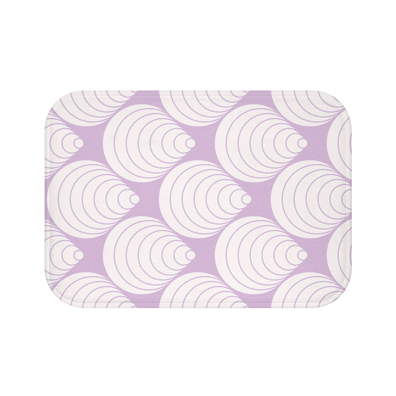 Art Deco Bath Mat, Kitchen Mat | Lavender, White Geometric