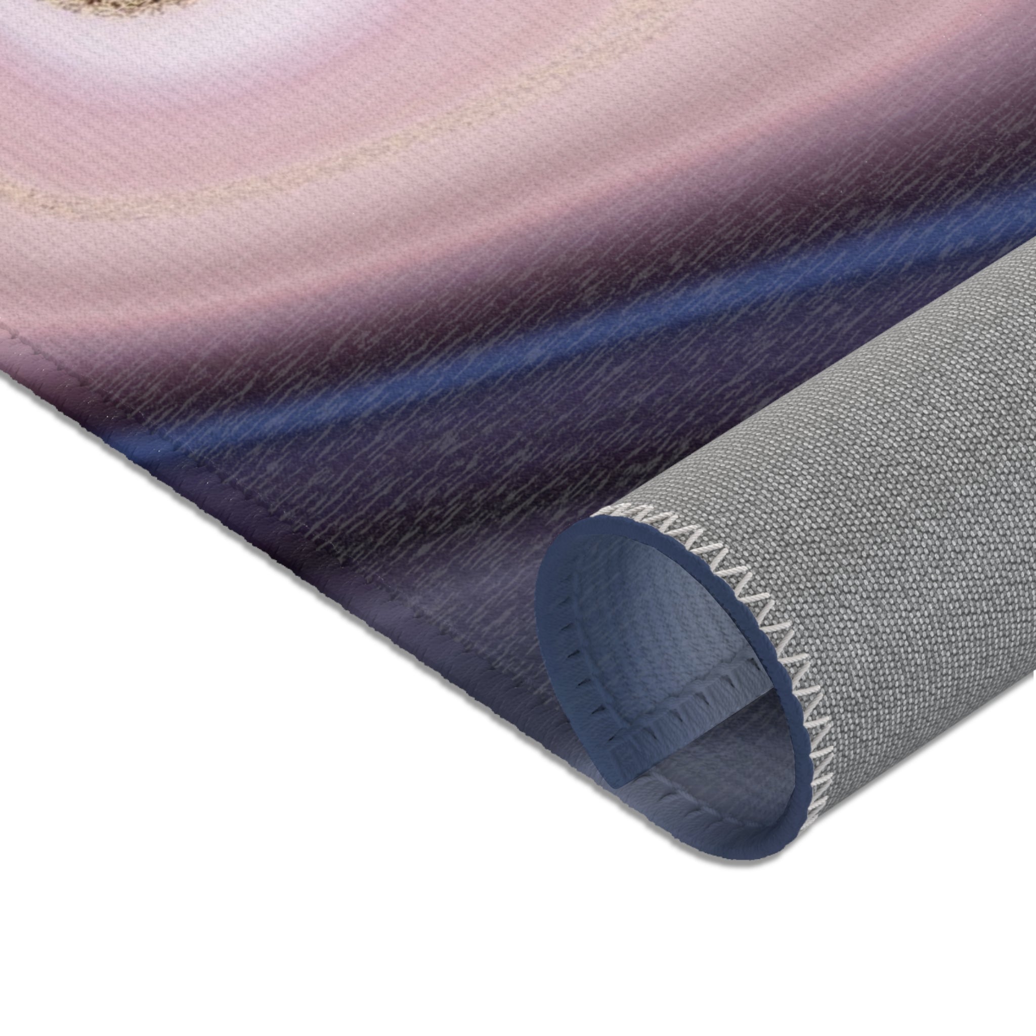 Abstract Area Rug | Colorful Blue Blush Pink Grey Purple