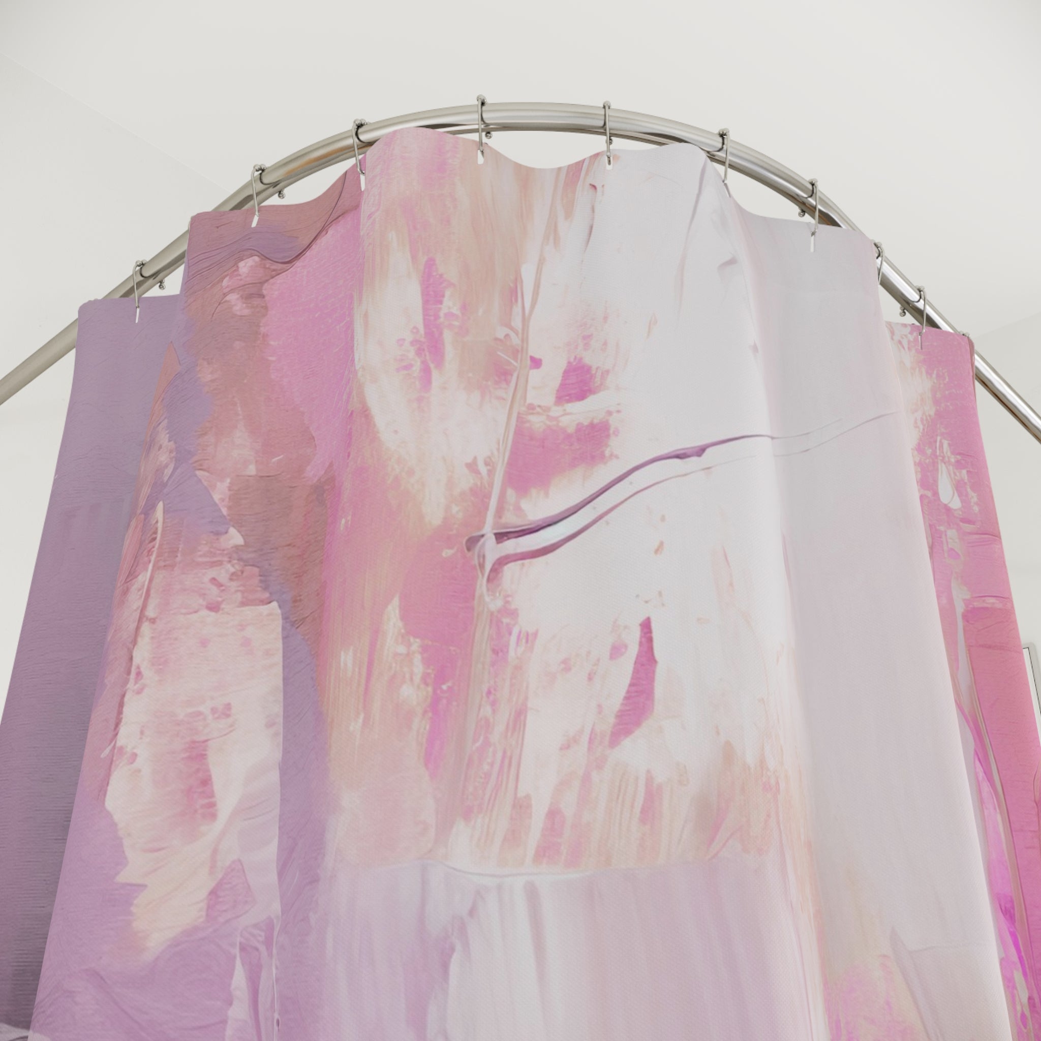 Boho Shower Curtain | Fuchsia Pink, White