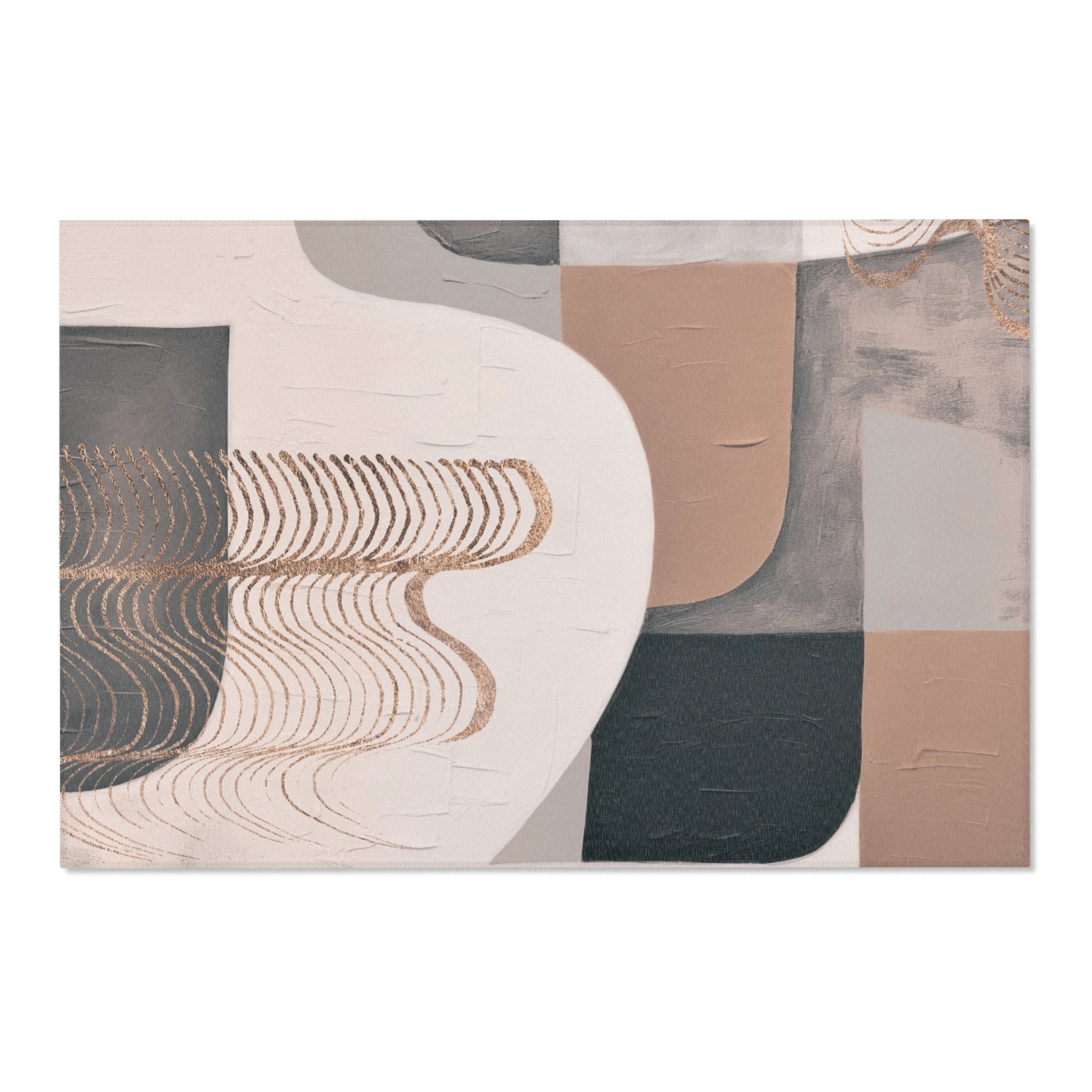 Modern Area Rug | Abstract Geometric Earthy Grey Beige