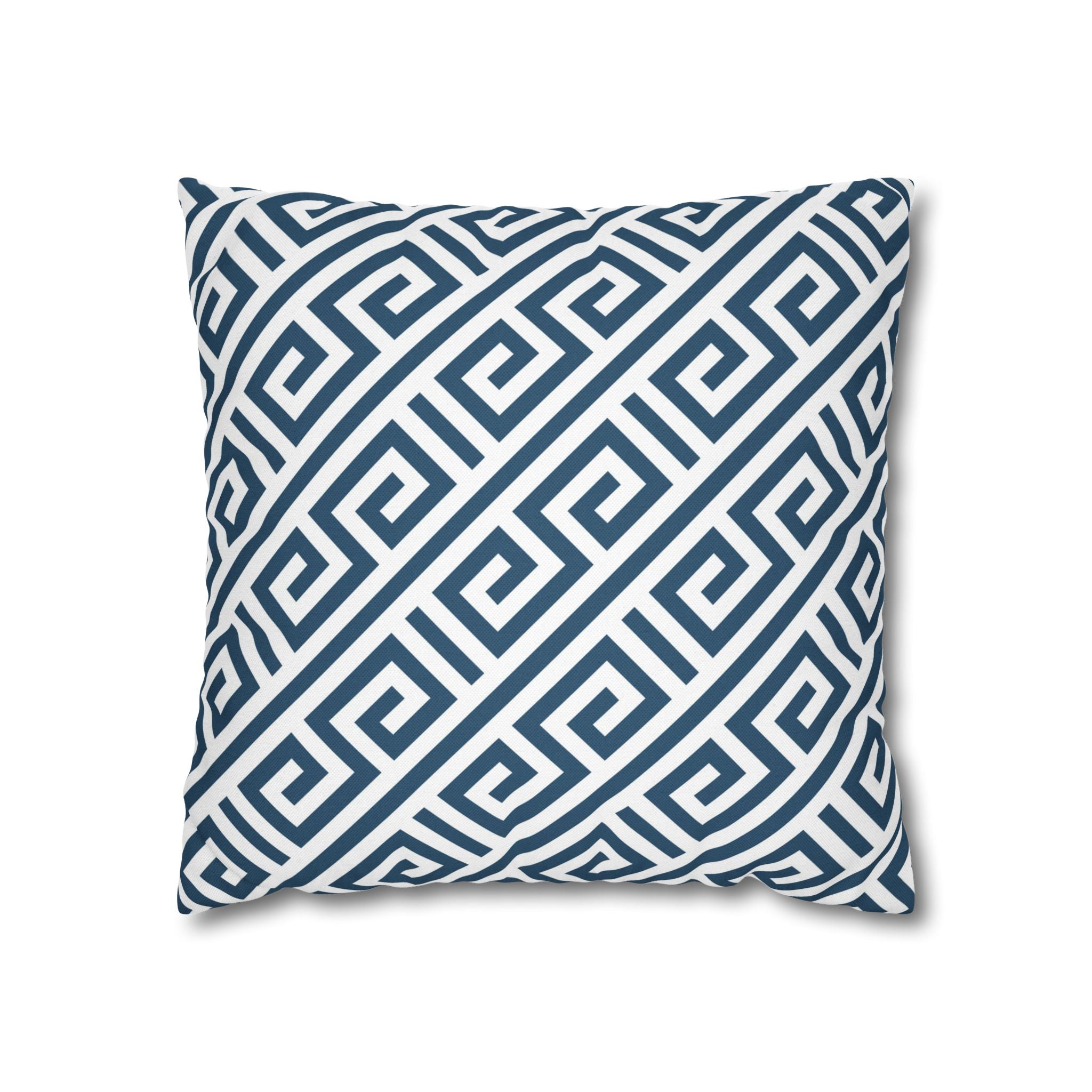 Geometric Pillow Cover | Japanese Navy Blue White Pillowcase