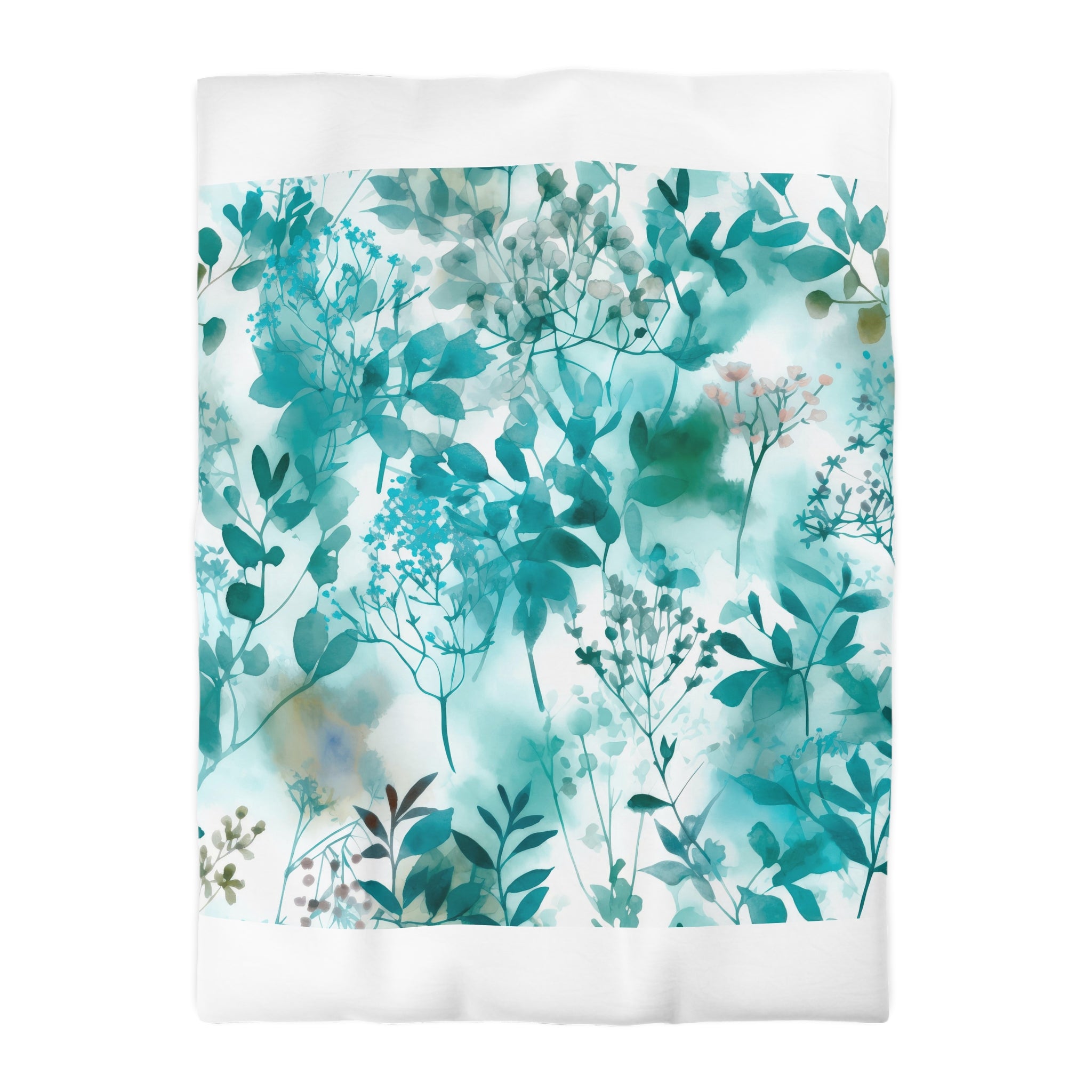 Abstract Floral Duvet, Pillow Cover | Turquoise Wildflowers Bedroom Decor