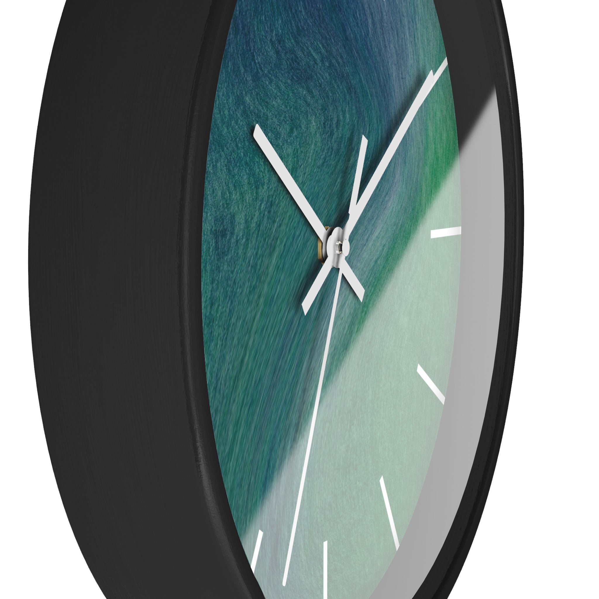 Green Wood Wall Clock | Blue 10" Round Clock