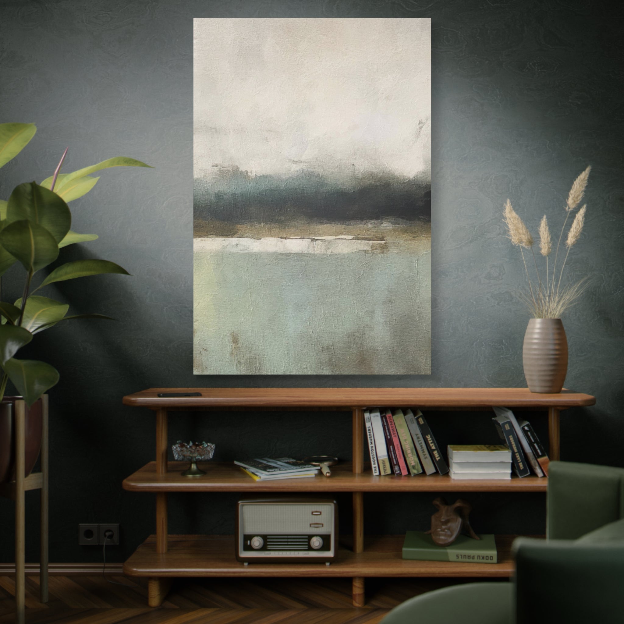 Abstract Coastal Horizon Matte Canvas Art — Stretched 1.25"