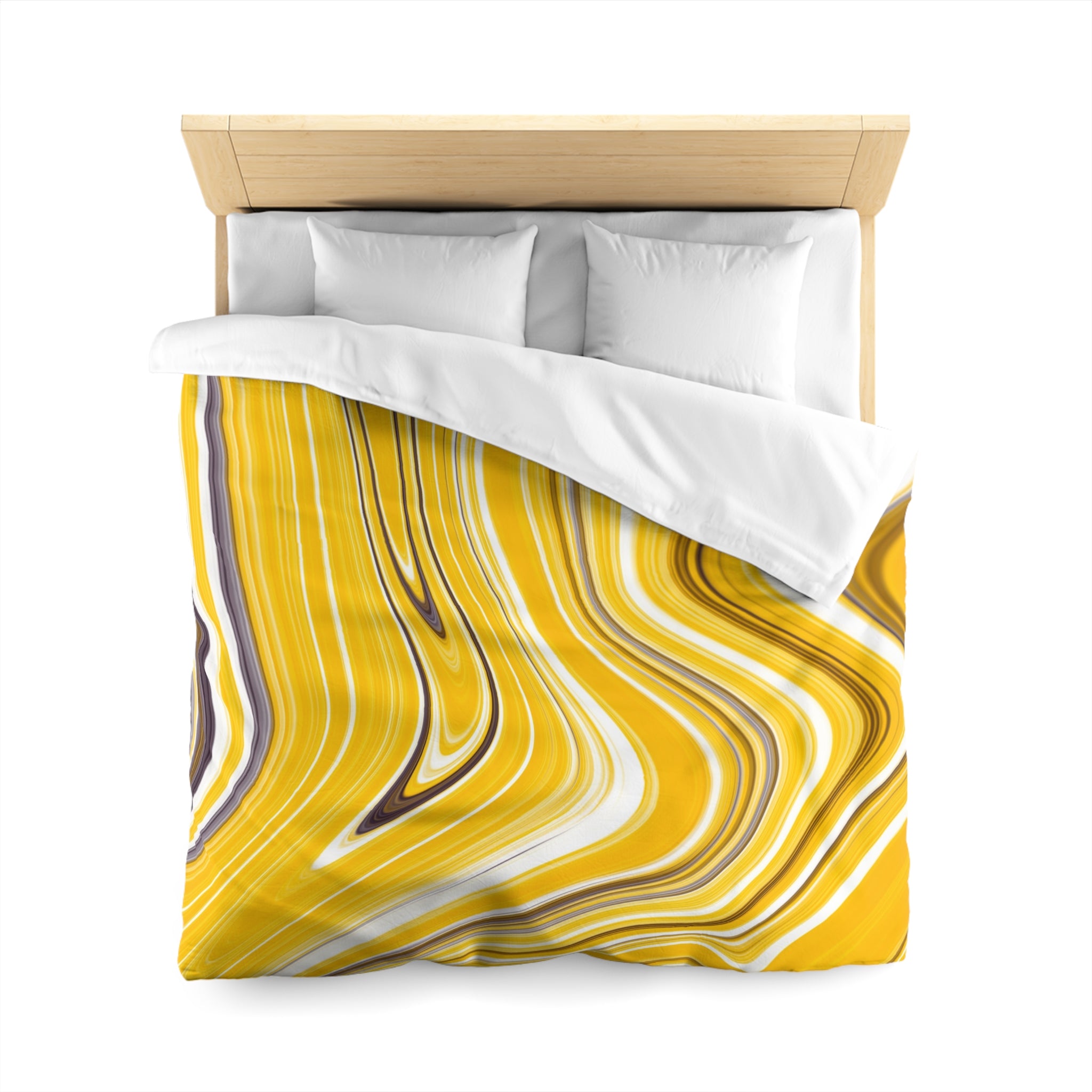 Yellow Duvet Cover | Colorful Agate Marble