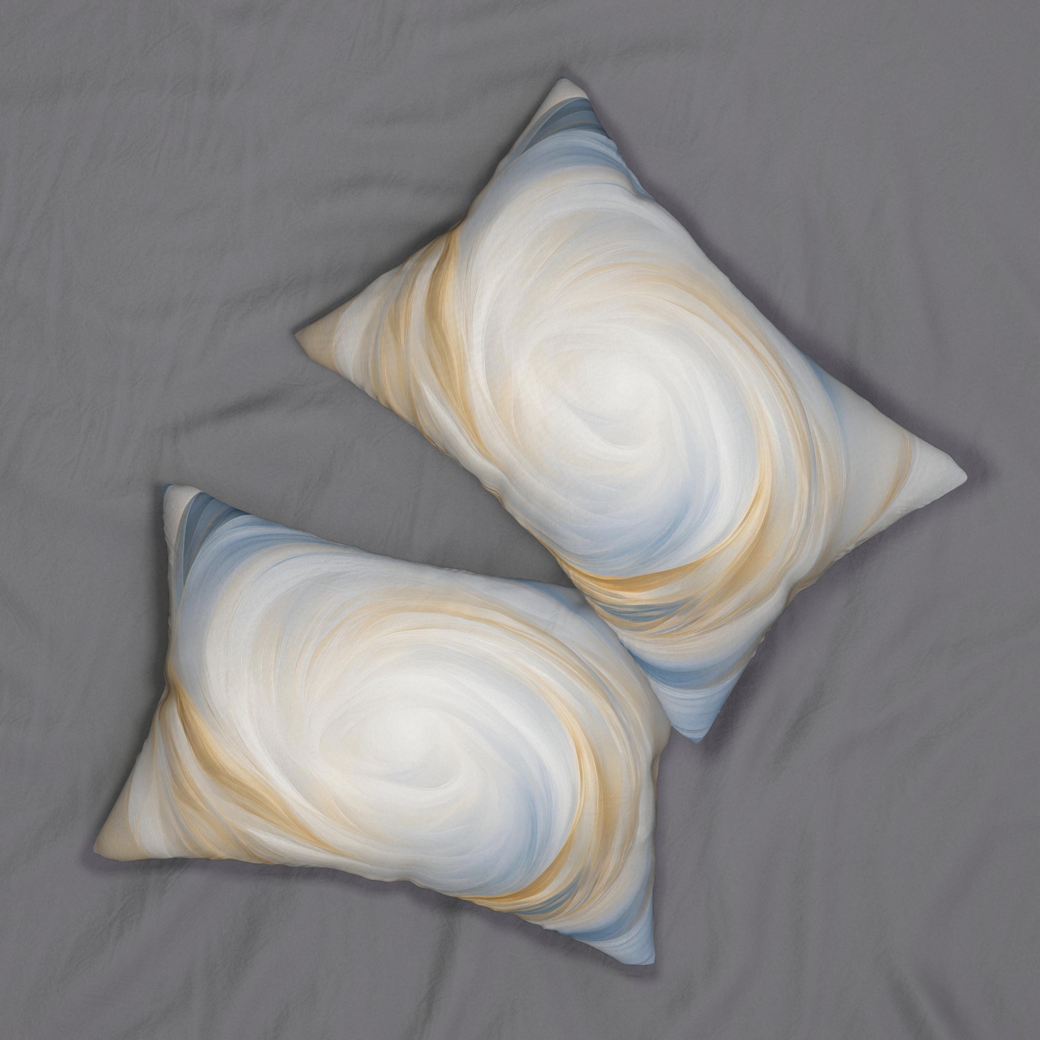 Abstract Lumbar Pillow | Beige, Pale Blue White