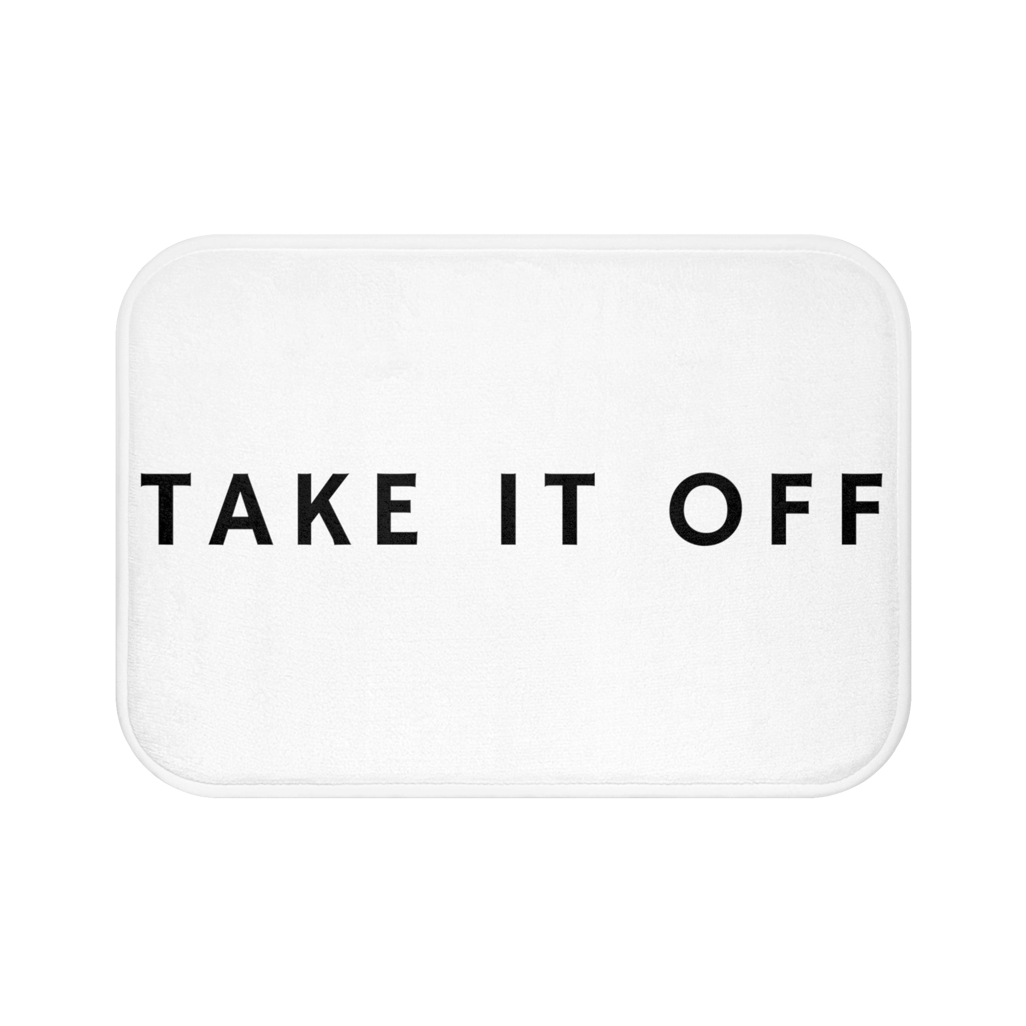 Get Naked Bath Mat | Take it Off, White Black Bathroom Rug