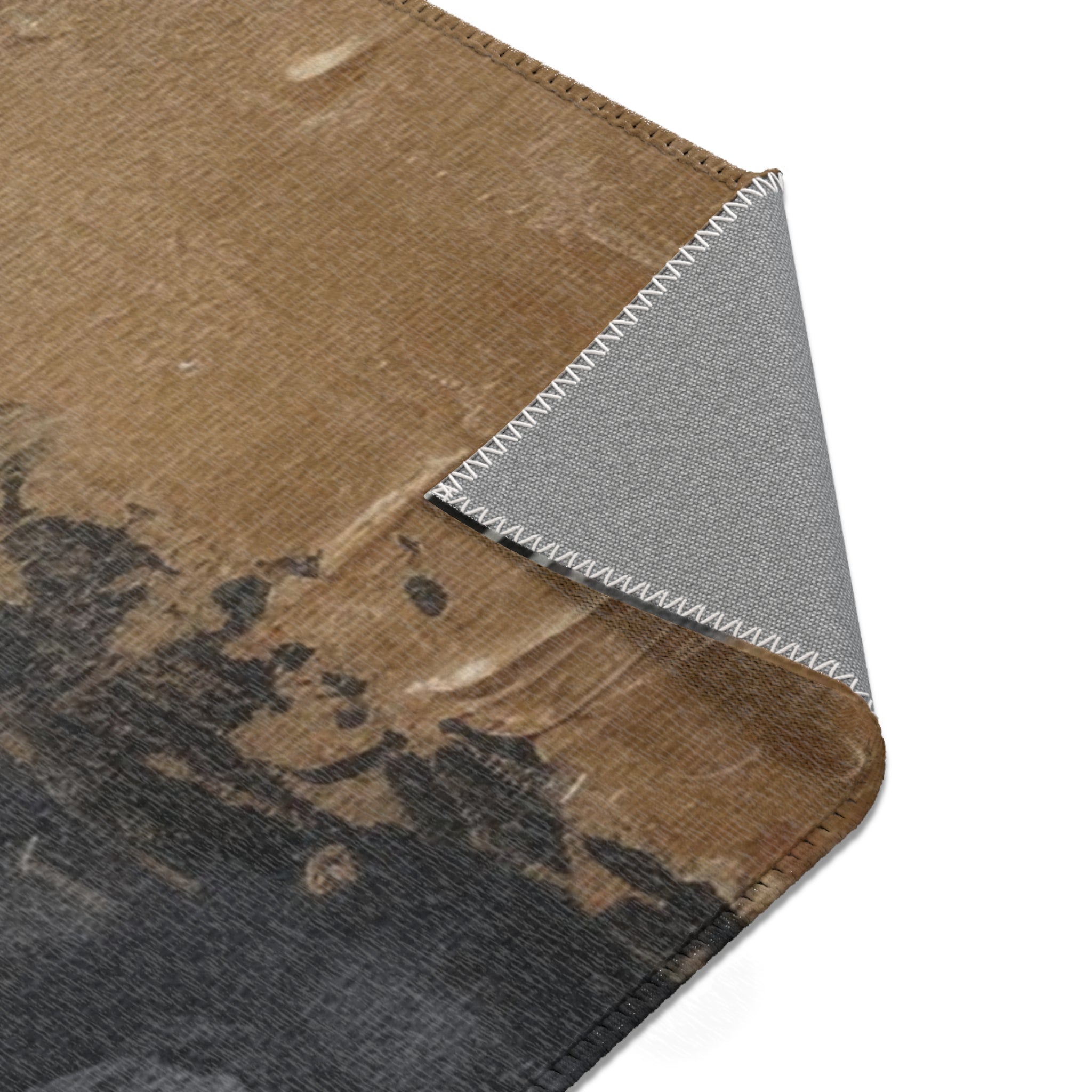 Modern Area Rug | Abstract Earthy Grey, Muted Gold