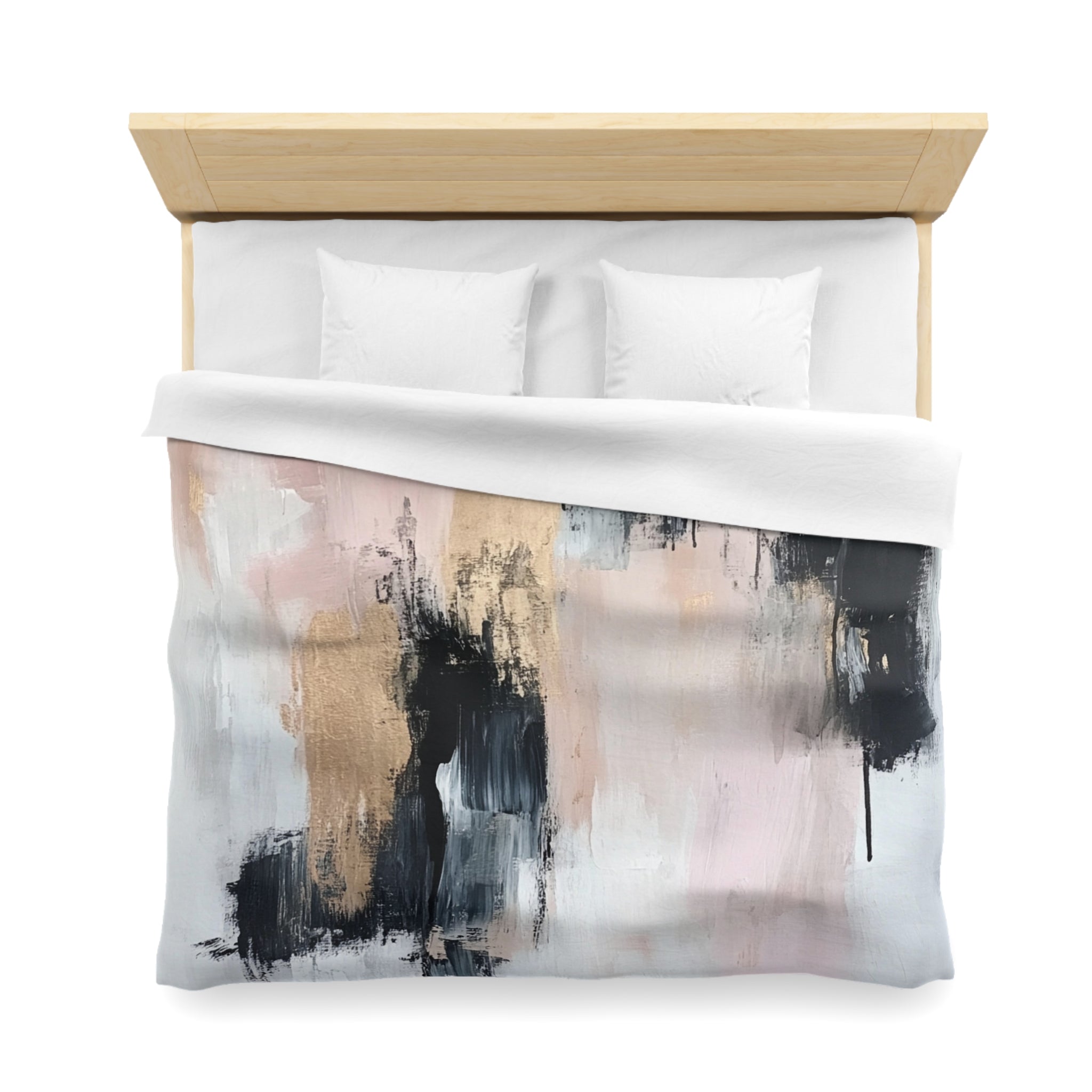 Abstract Duvet, Pillow Cover | Black Grey White, Blush Pink Bedroom Decor