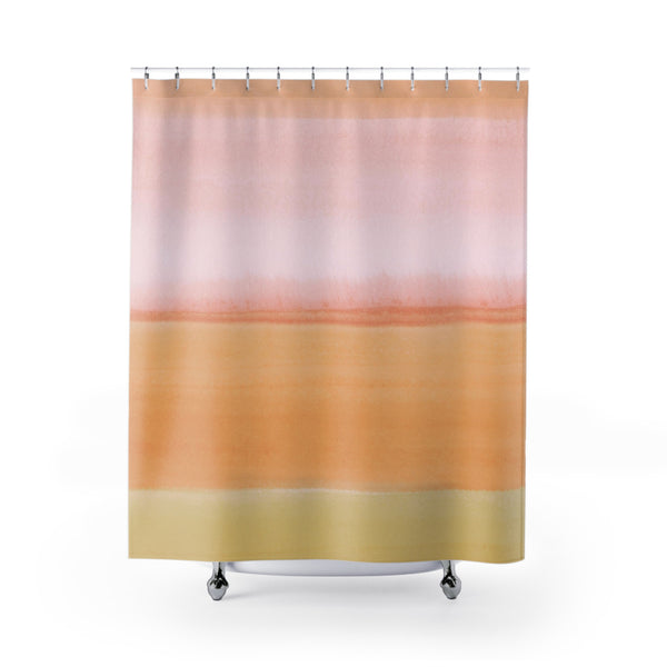 Abstract Shower Curtain | Pale Pink, Orange yellow Ombre