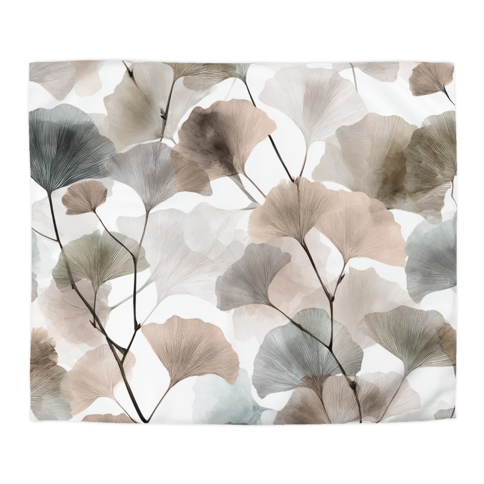 Floral Duvet, Pillow Cover | White Beige Bedroom Decor