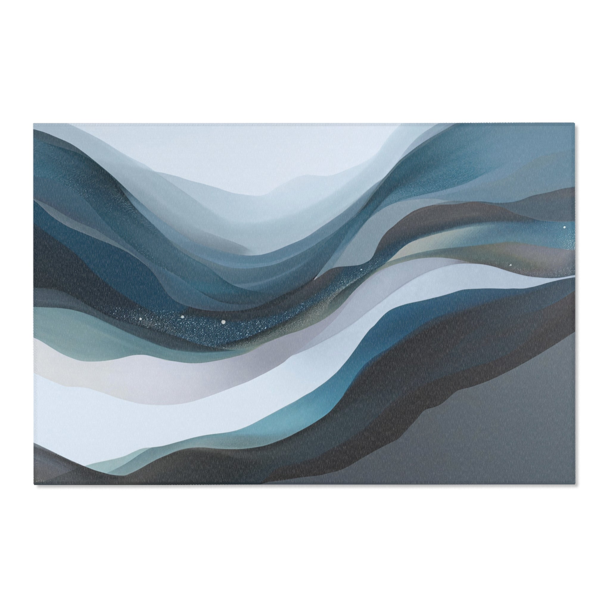 Abstract Area Rug | Blue Grey Landscape Ombre