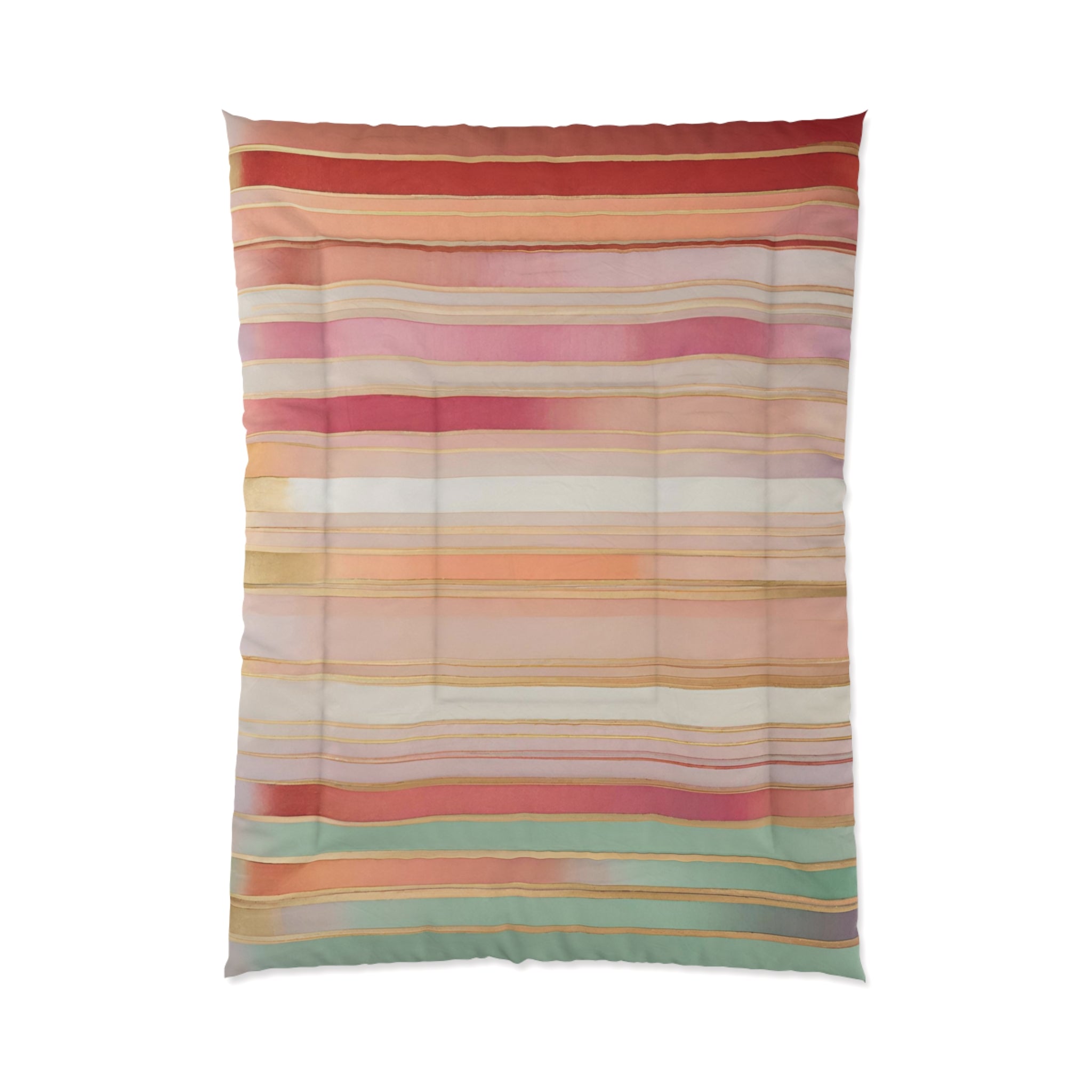 Abstract Colorful Comforter | Red Pink, Mint Beige