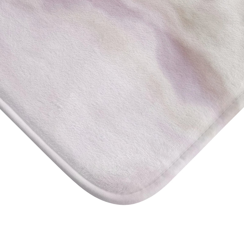 Abstract Bath Mat | Lavender, Muted Gold Marble Print