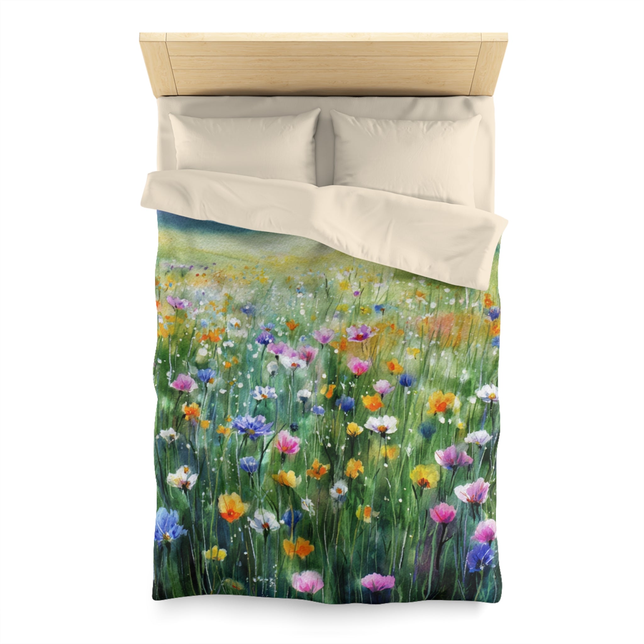 Floral Duvet, Pillow Cover | Green Yellow Bedroom Decor