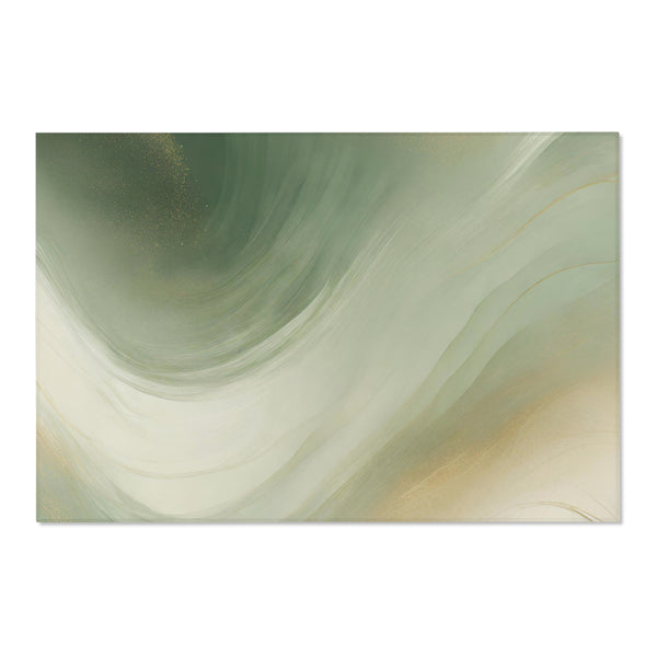 Abstract Area Rug, Carpet | Sage Green, Beige Ombre