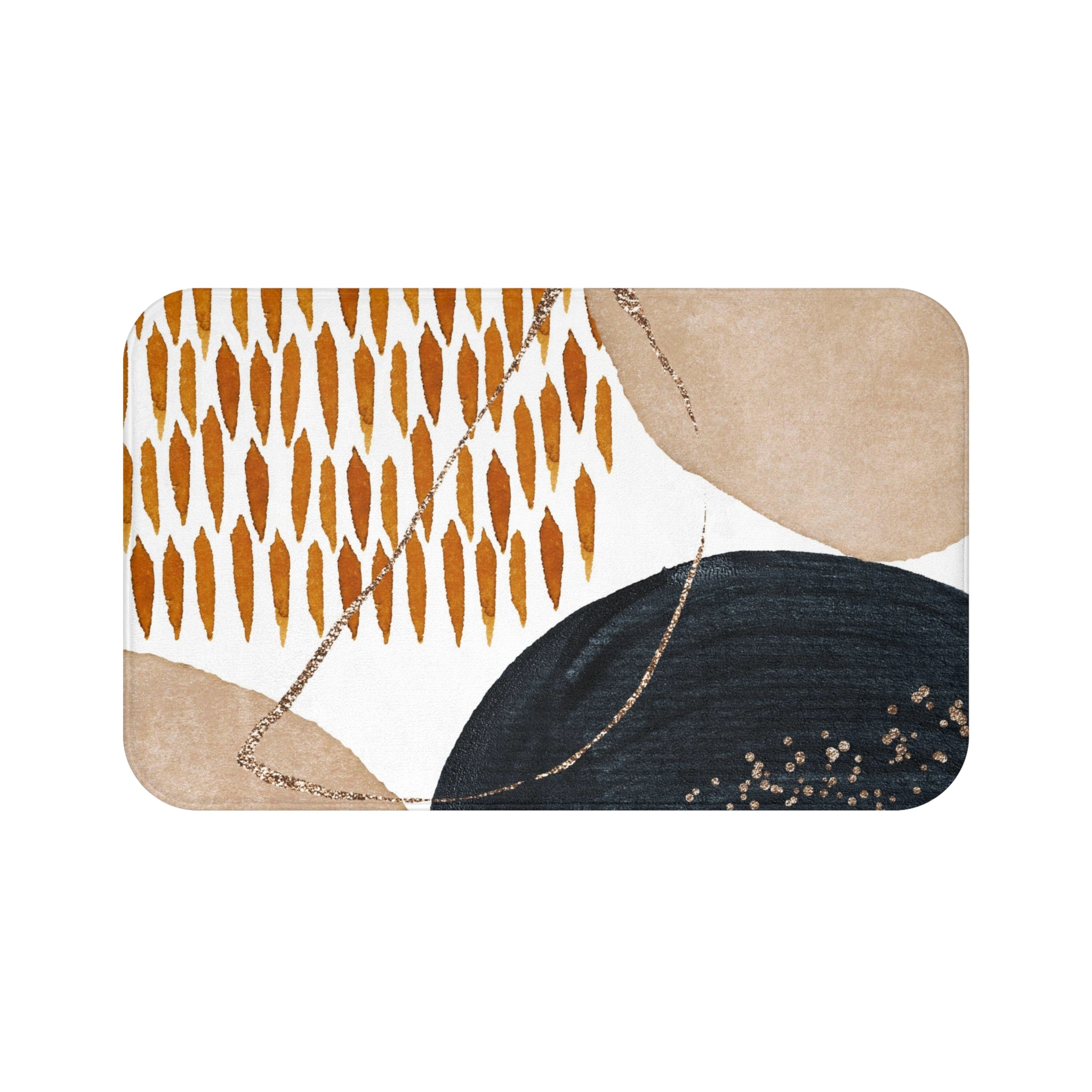 Abstract Bath, Kitchen Mat, Rug | Beige Rust White