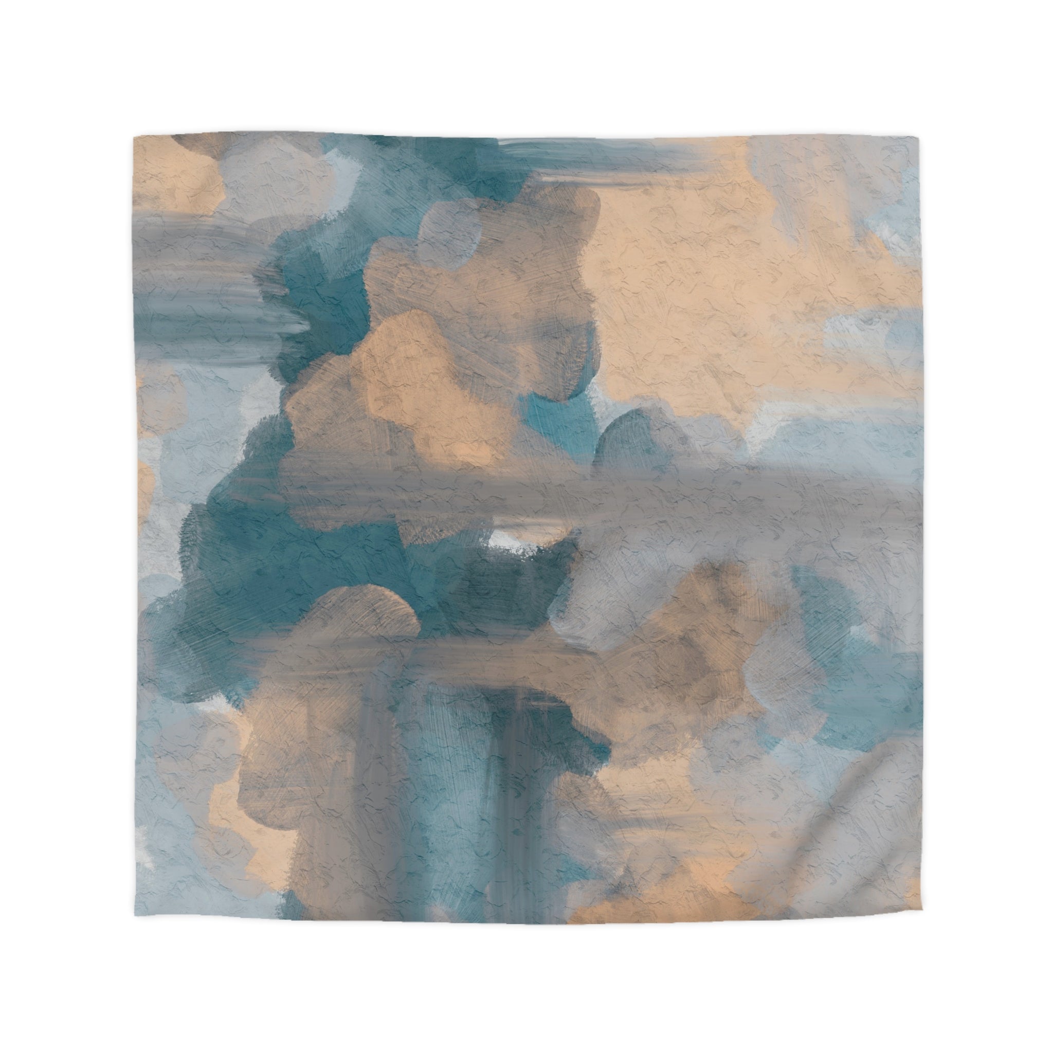 Abstract Duvet, Pillow Cover | Blue Beige Bedroom Decor