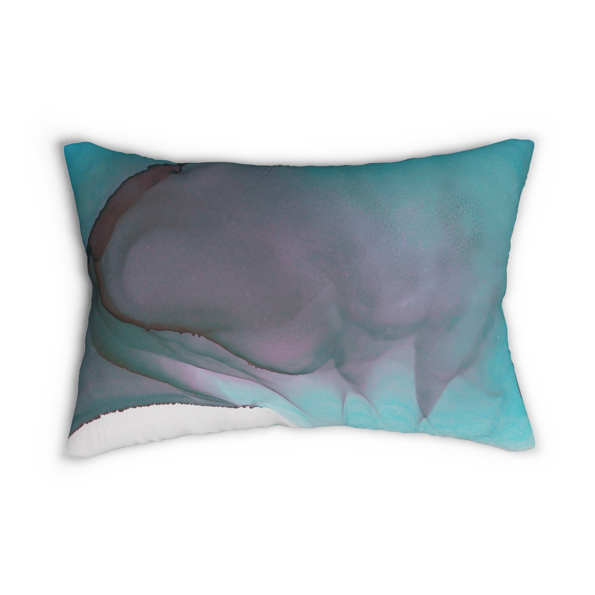 Abstract Lumbar Pillow | Tourmaline Colorful, Turquoise Pink