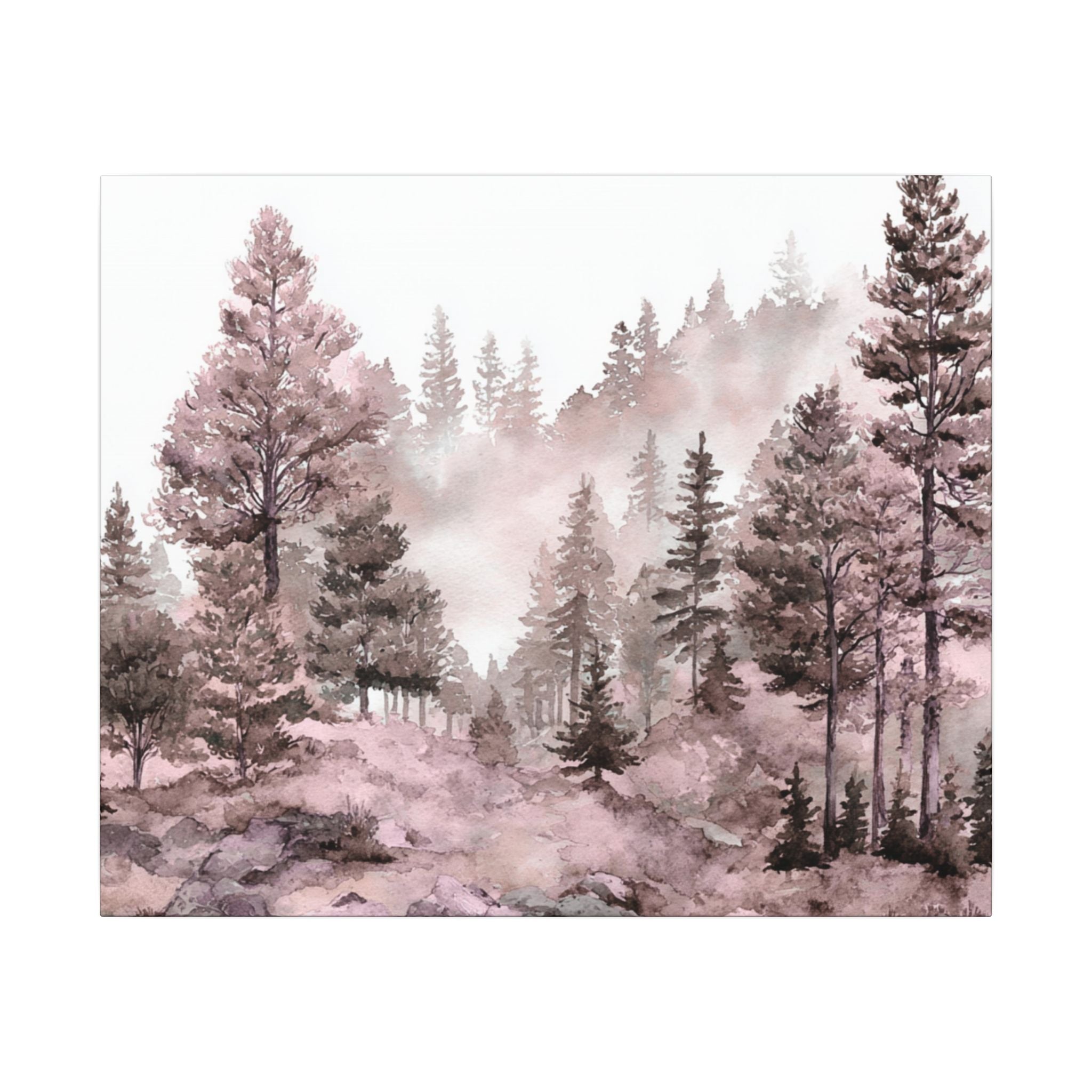 Canvas Wall Art | Pink Nature, Forest Wall Artwork