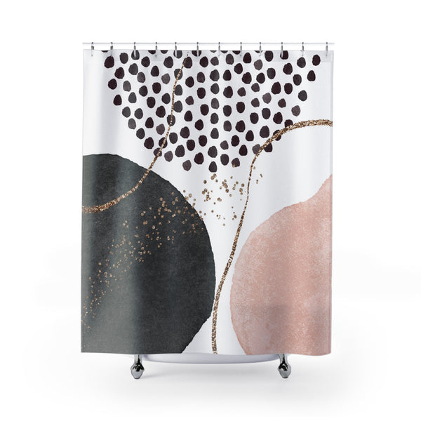 abstract boho fabric shower curtains