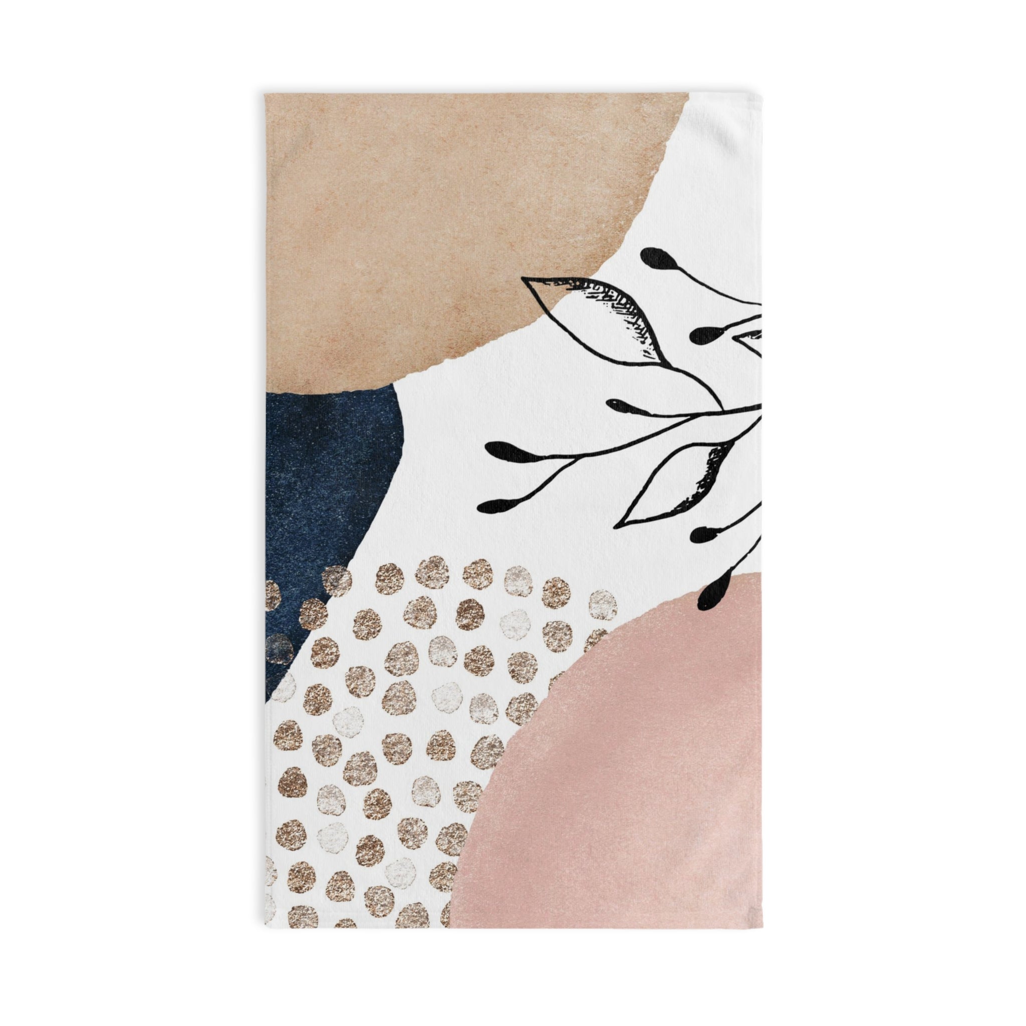 Abstract Kitchen, Bath Hand Towel | Blush Pink, White, Black Beige Towel