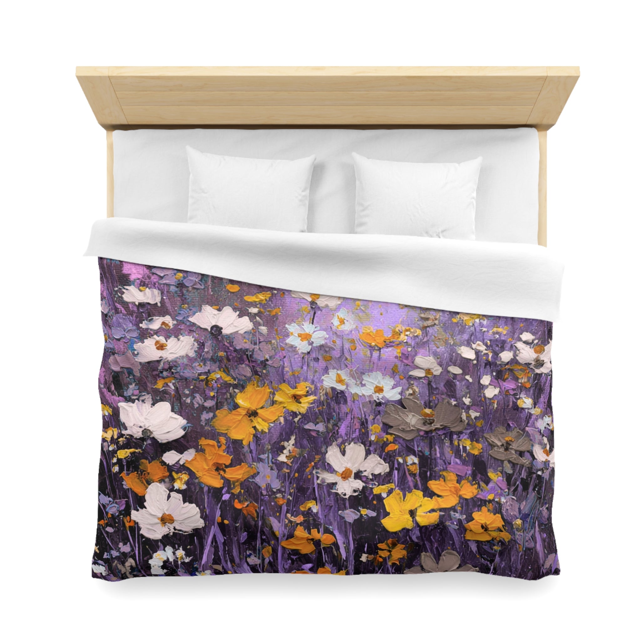 Floral Duvet, Pillow Cover | Purple Yellow Bedroom Decor