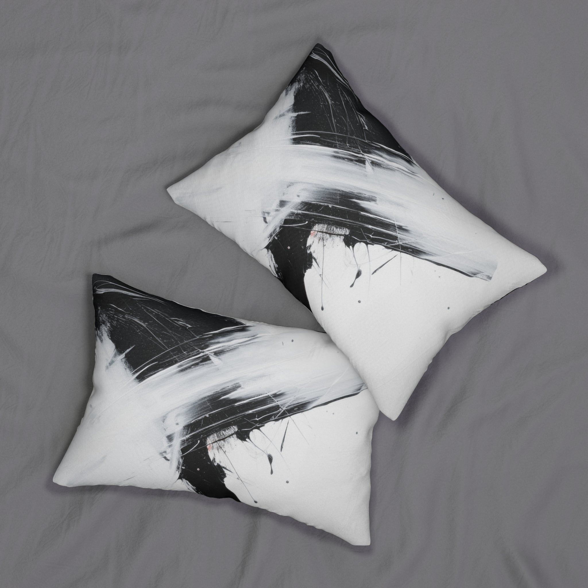 Abstract Lumbar Pillow | Black White Minimalist