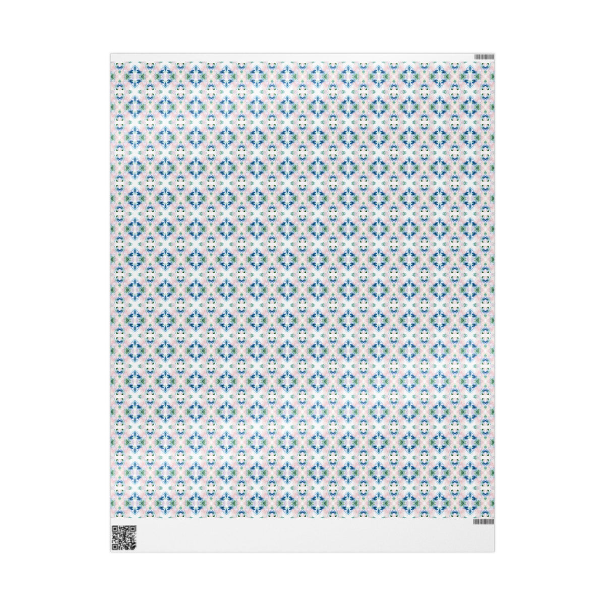 Blush Blue Green Watercolor Wrapping Paper, Mirrored Gift Wrap