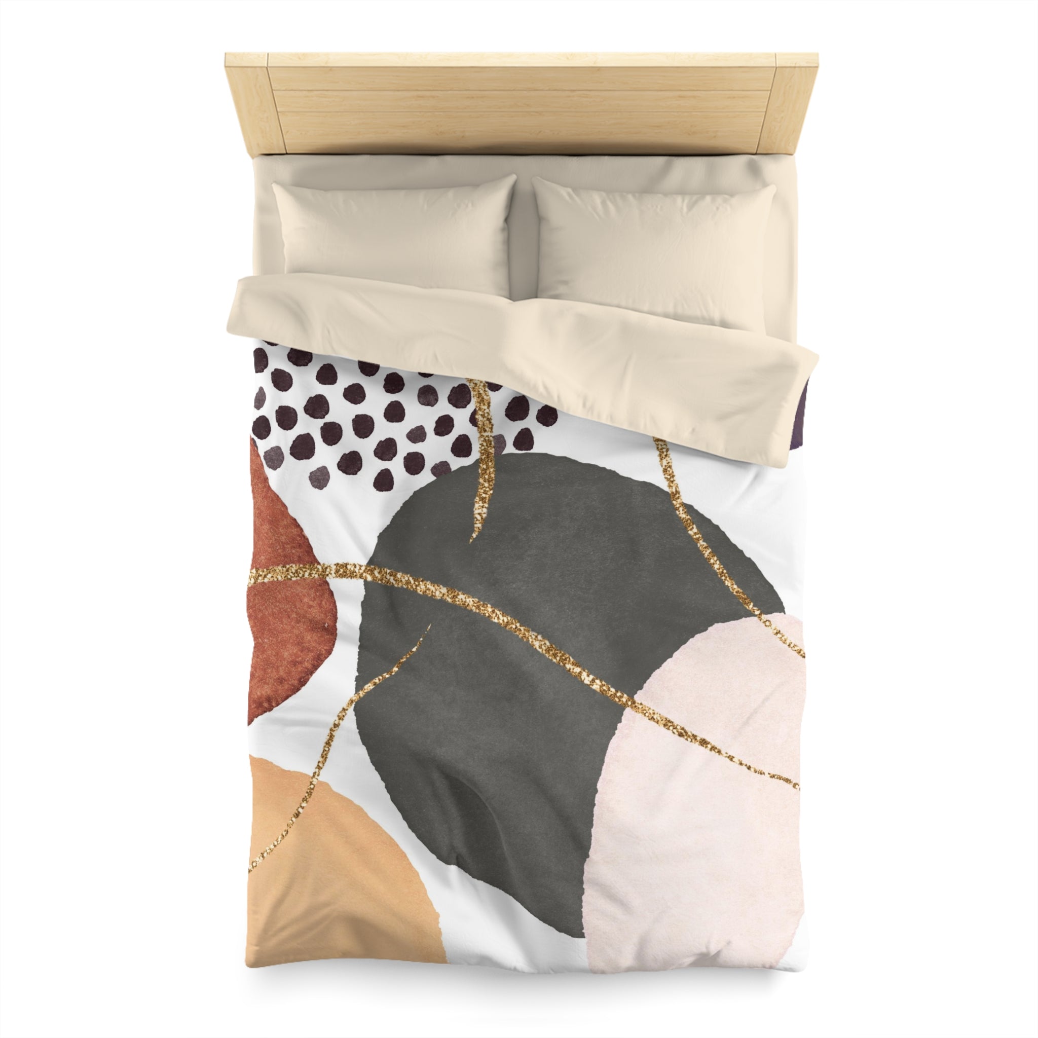 Abstract Duvet Cover | Earthy Colorful, Beige Grey