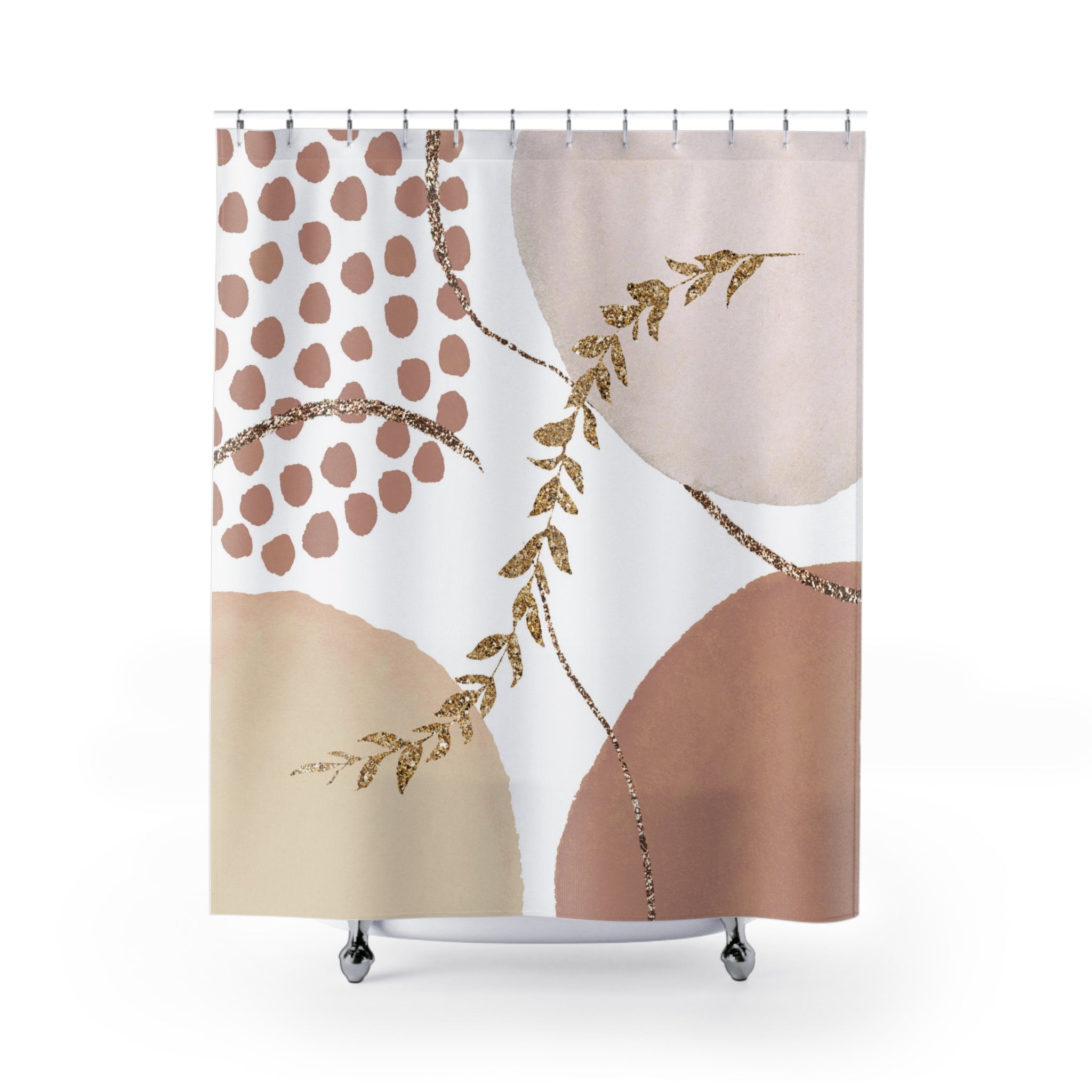 abstract boho fabric shower curtains