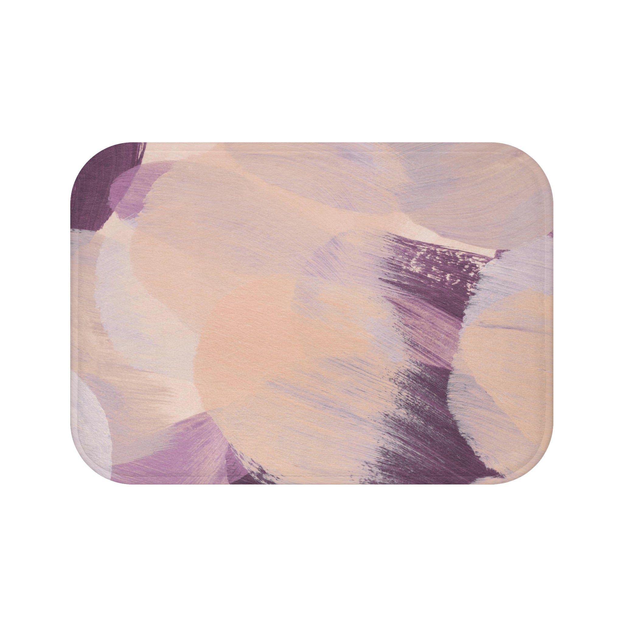 Abstract Bath Mat, Kitchen Mat | Beige Purple