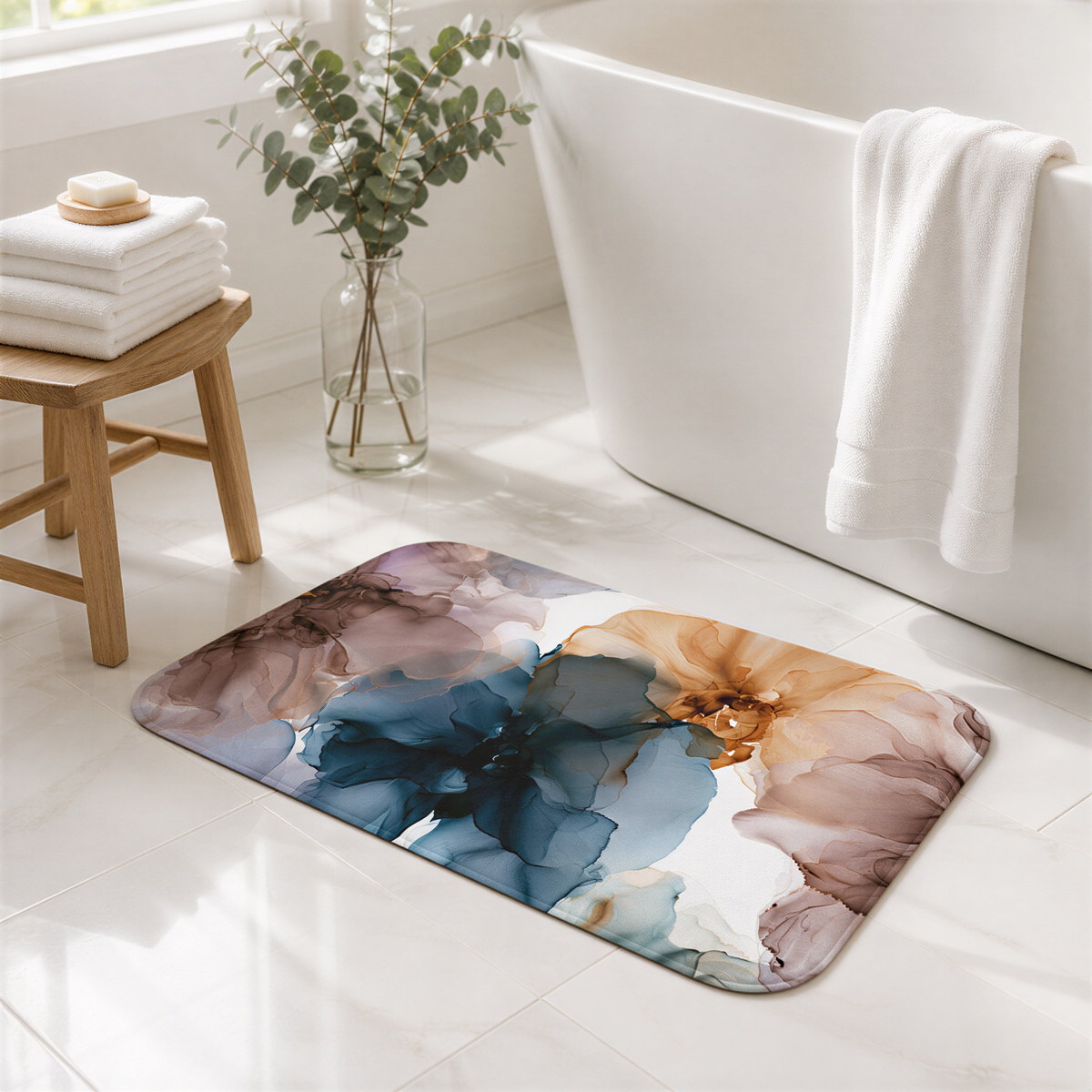 a bath tub sitting next to a white bath tub