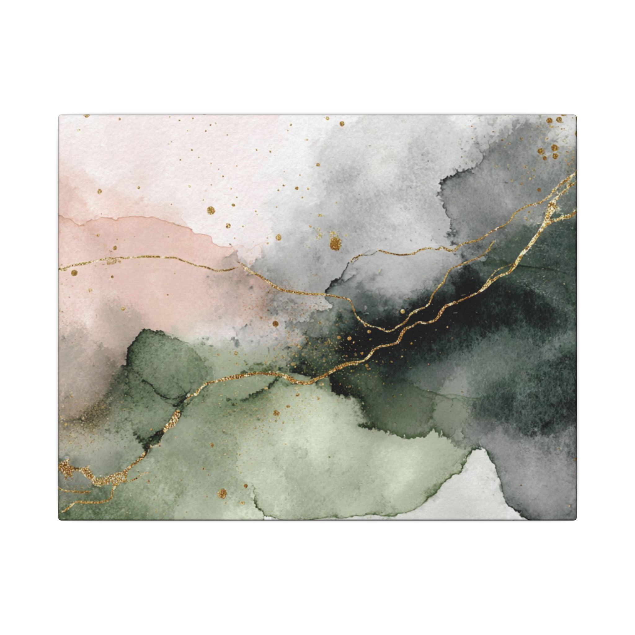 Abstract Neutral Wall Art Print | Boho Earthy Home Decor | Green, Blush Pink Modern Organic Art