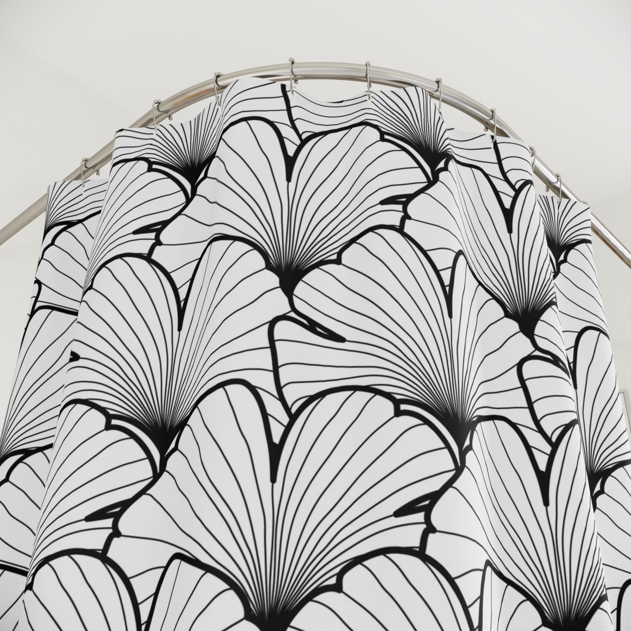Black and White Shower Curtain | Minimalist Bathroom Decor