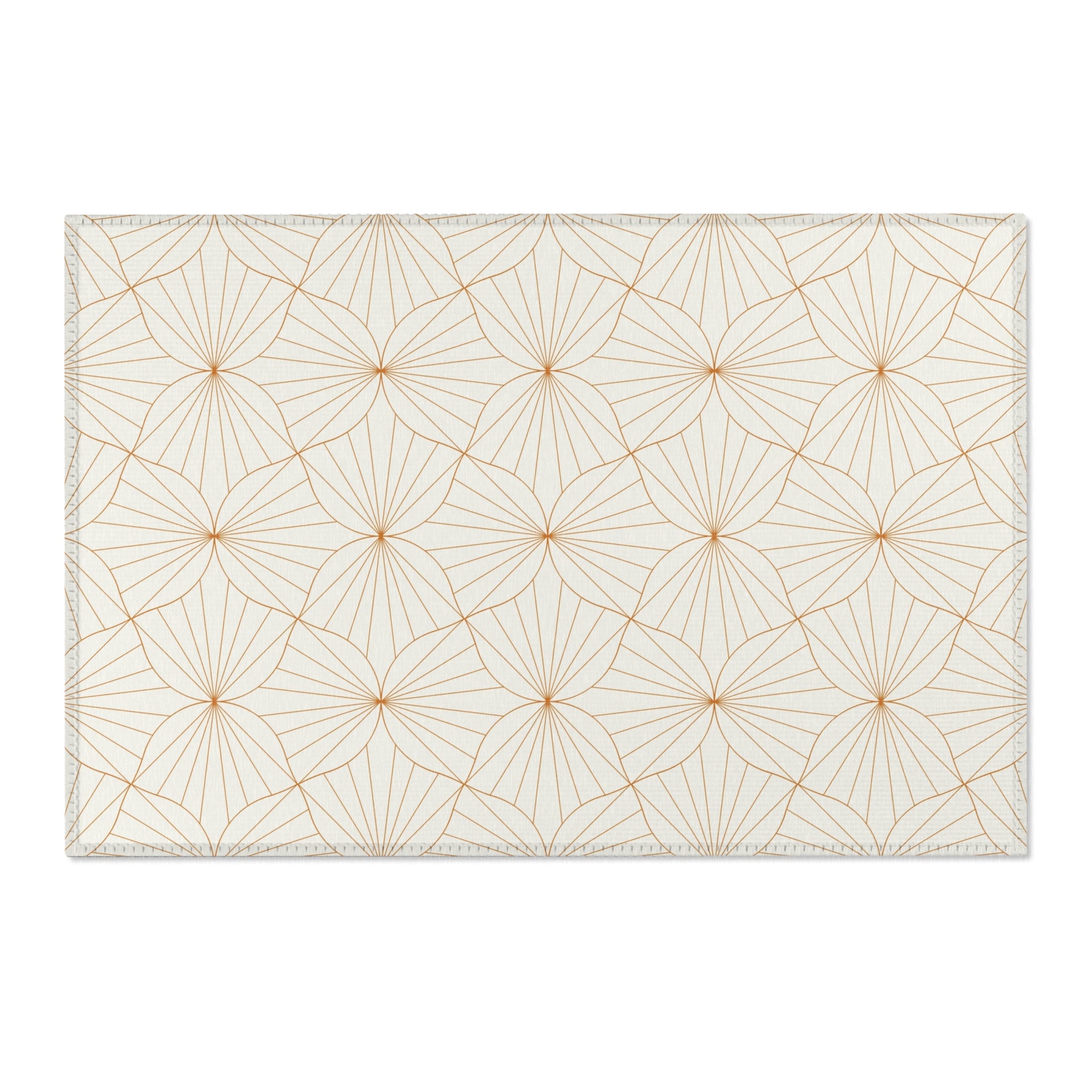 Modern Area Rug | Art Deco Geometric Beige, Rust