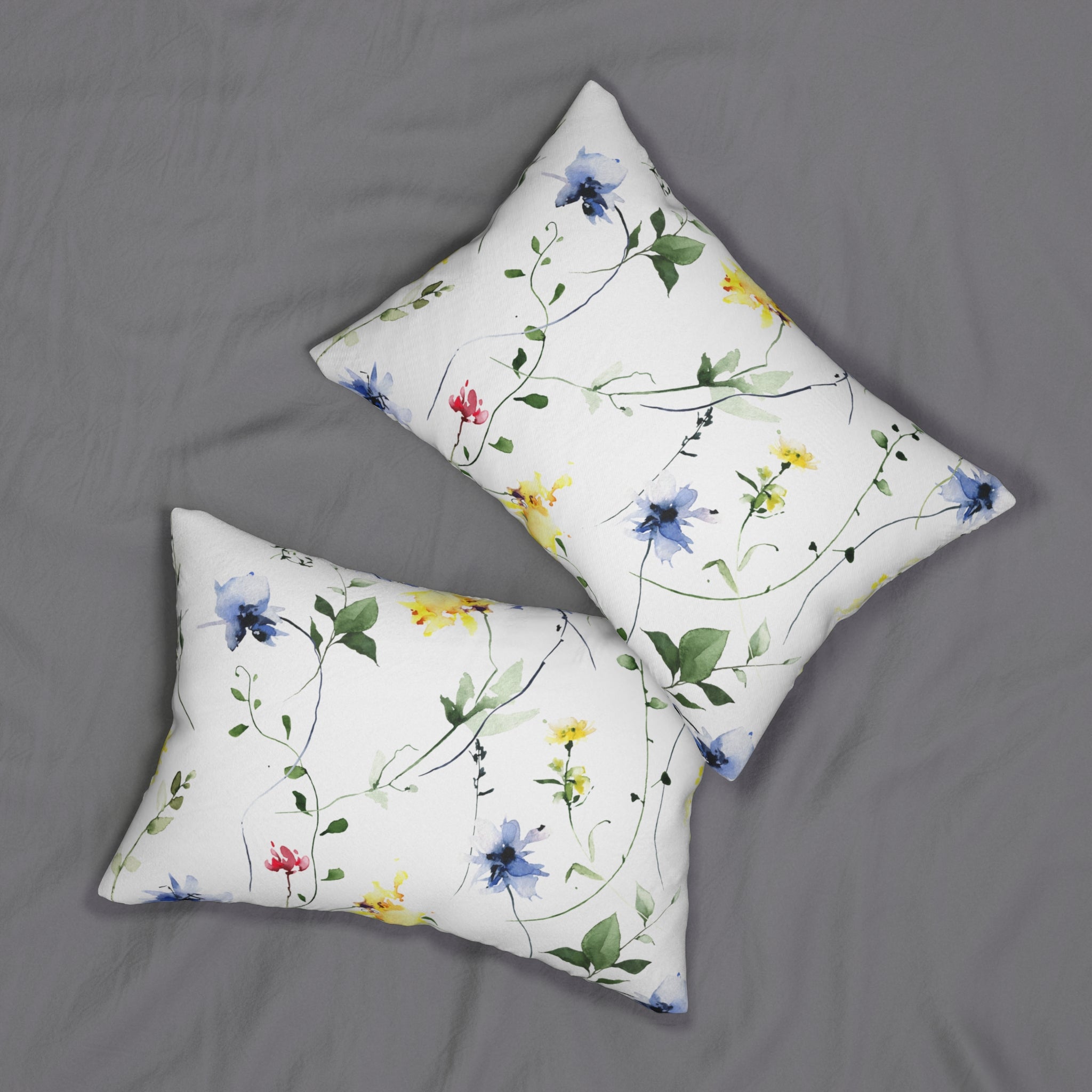 Floral Lumbar Pillow | Colorful Wildflowers