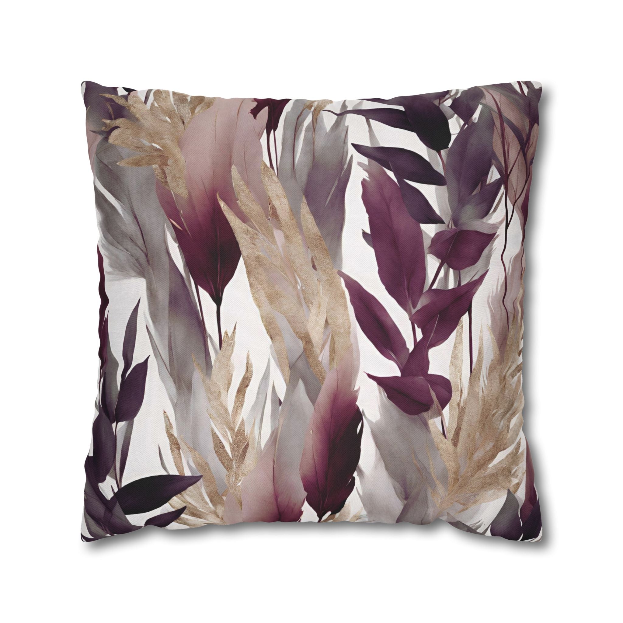 Floral Pillow Cover | Abstract Leaves Modern Pillowcase