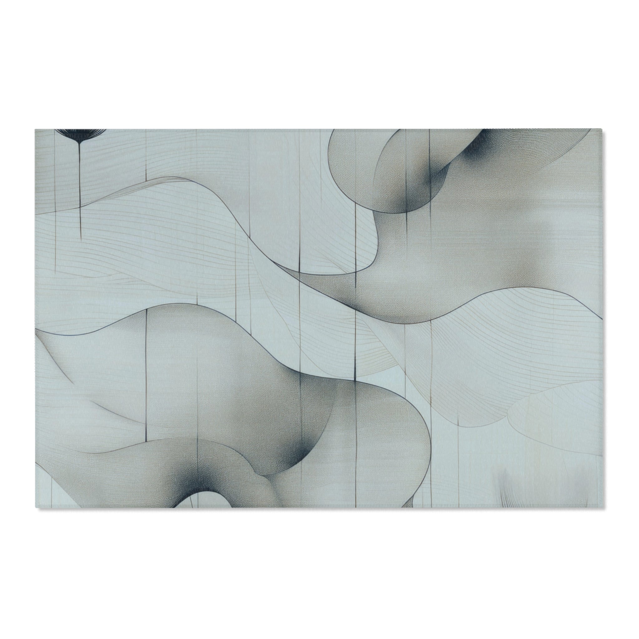 Modern Area Rug | Abstract Pale Blue, Grey Black Geometric