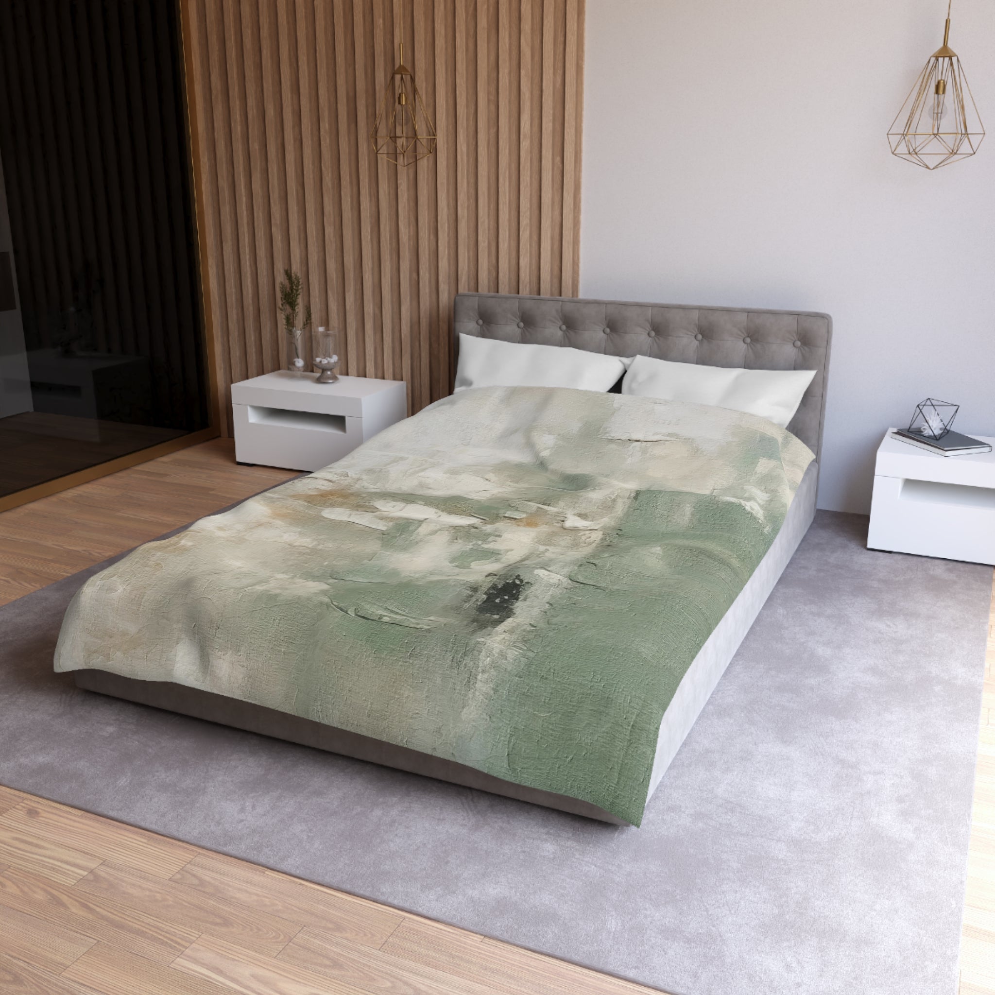 Abstract Duvet, Pillow Cover Set | Sage Green Bedroom Set